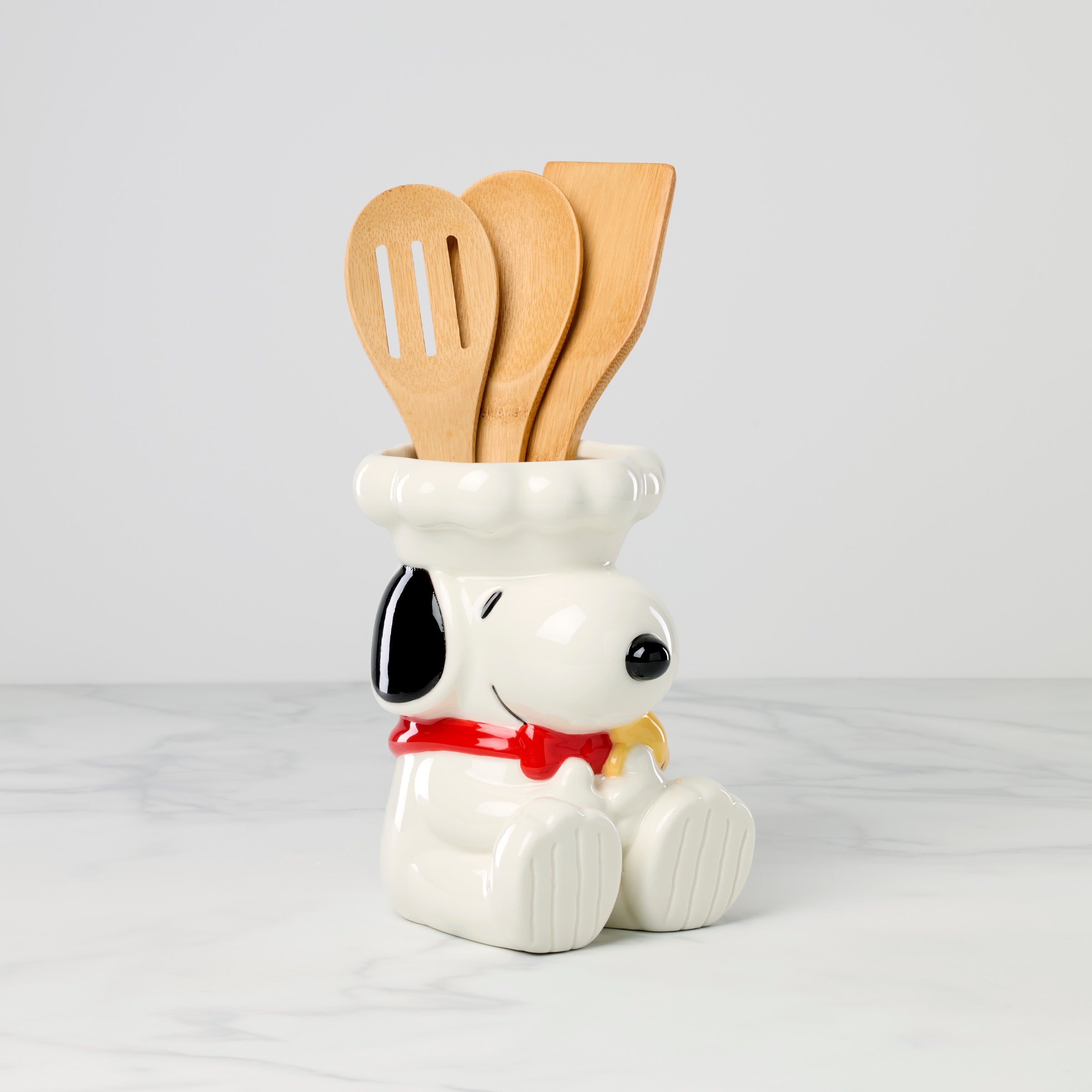 Chef Snoopy Figural Utensil Crock 4 Piece Set