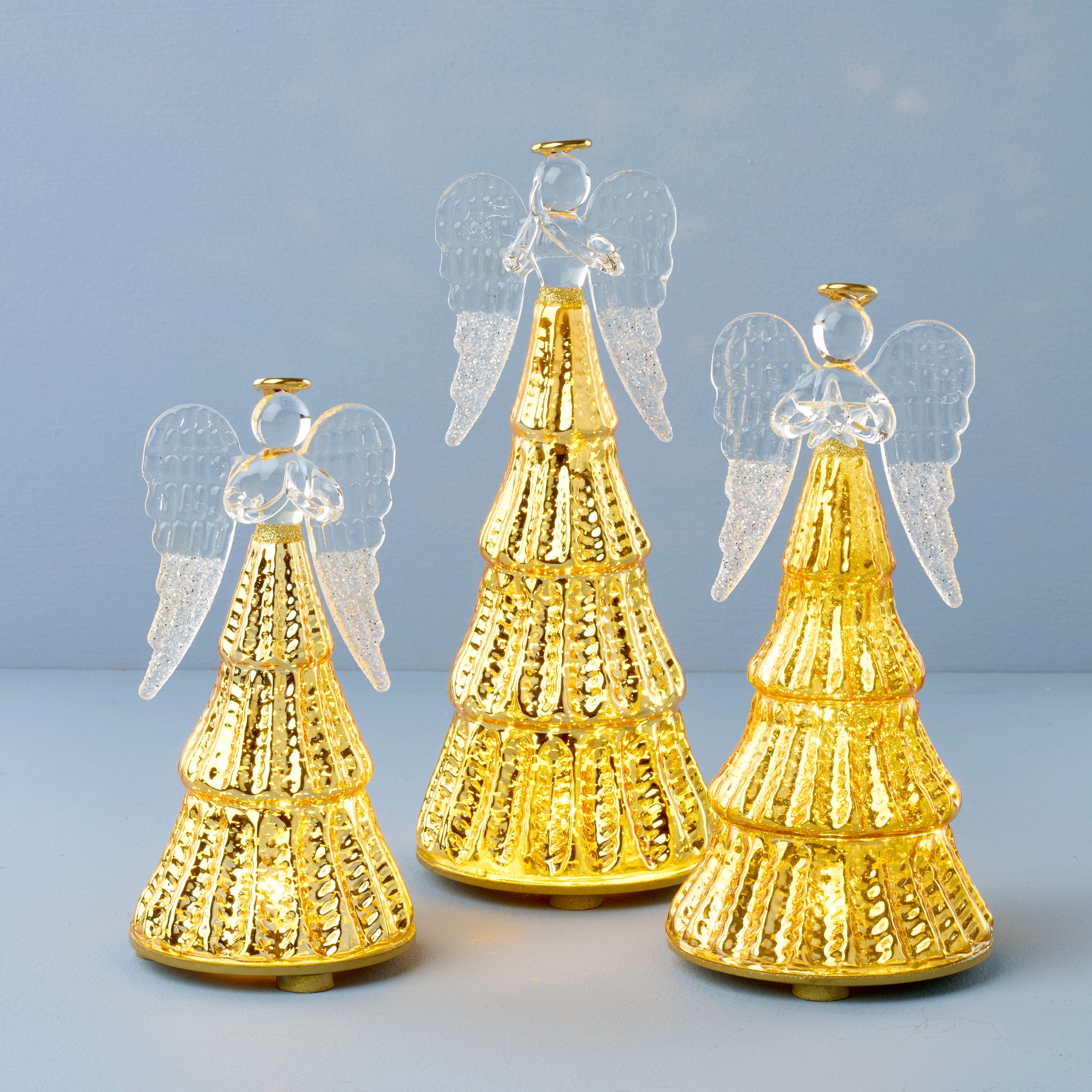Alternative view of Radiant Light Lit Angel Figurines 3 Piece Set