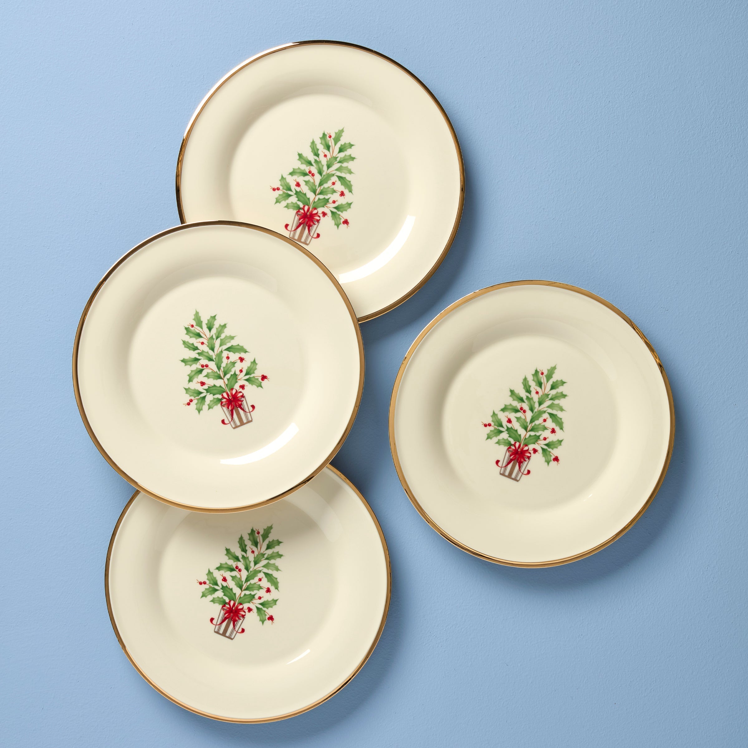 Holiday Tree Accent Plates Set of 4