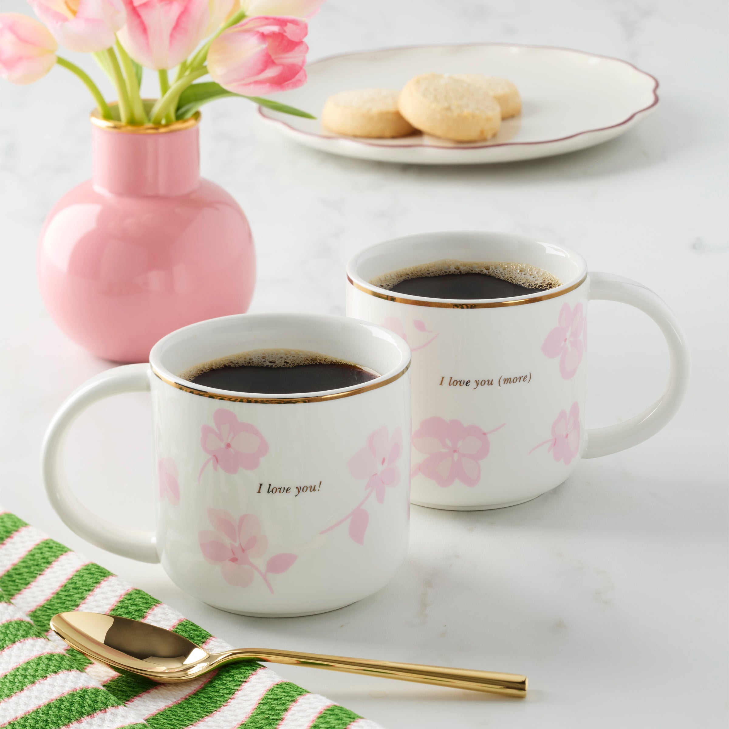 Alternative view of Spring Pansies Mugs   Set of 2