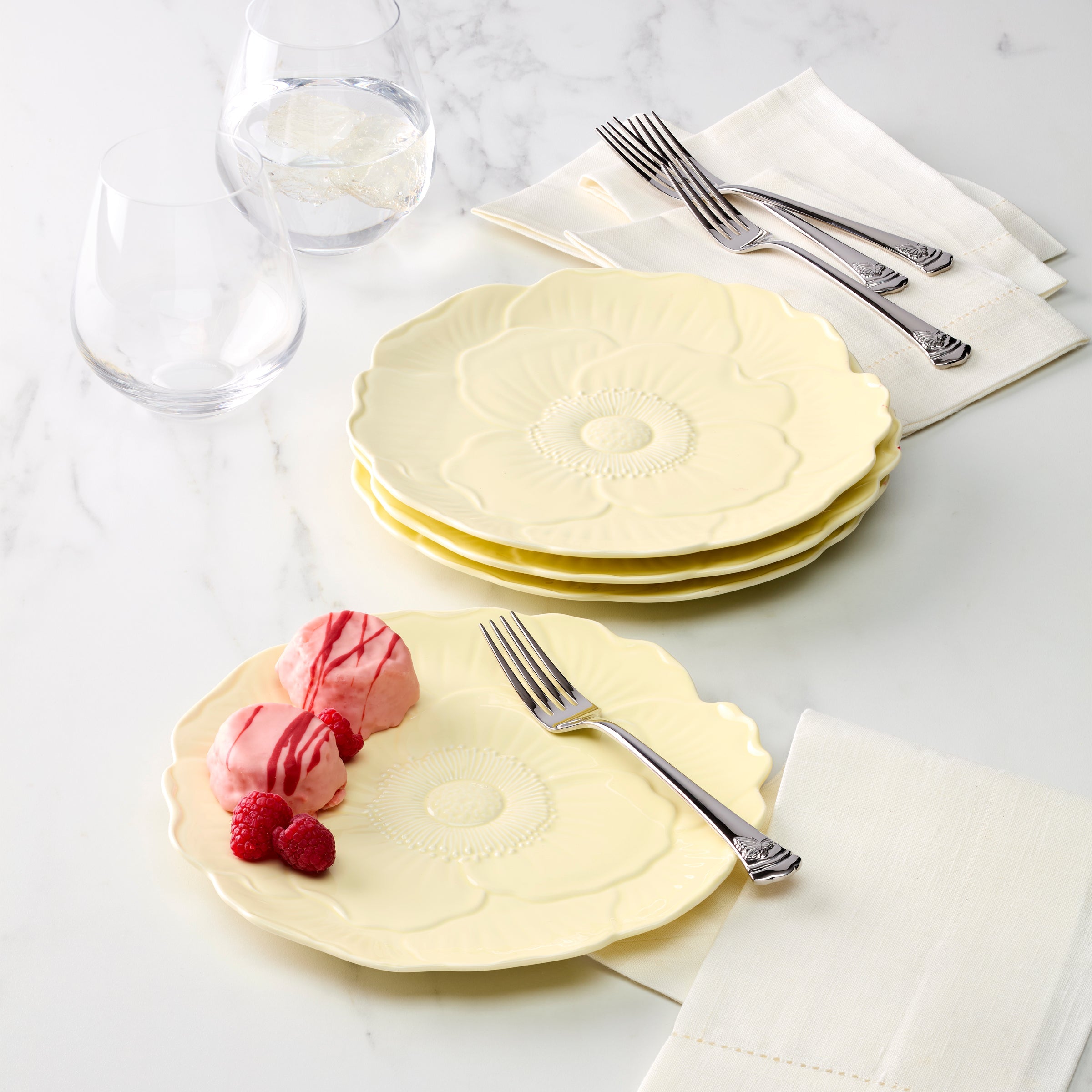 Butterfly Meadow Floral Yellow Accent Plates Set of 4 - Image 8