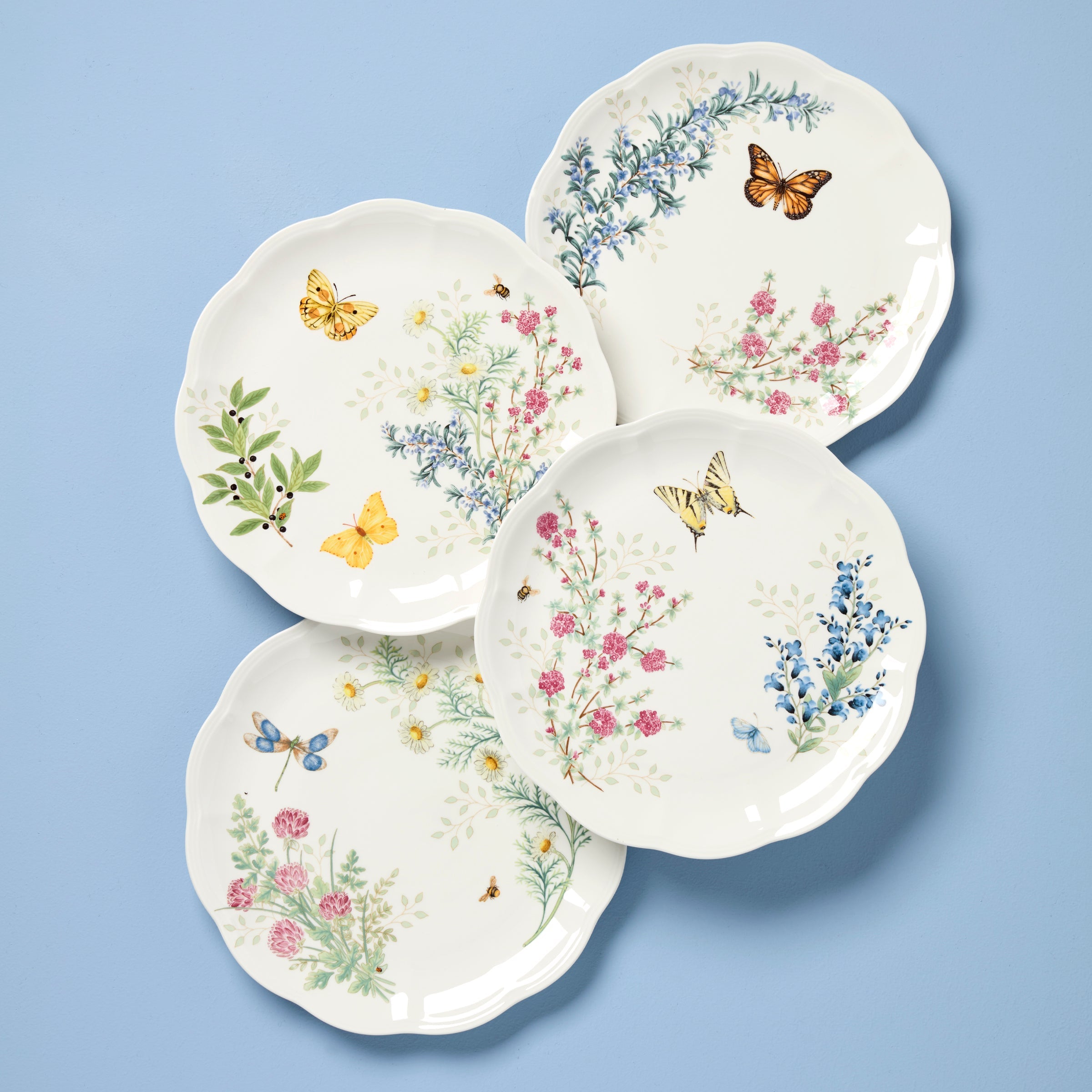 Butterfly Meadow Herbs Dinner Plates Set of 4