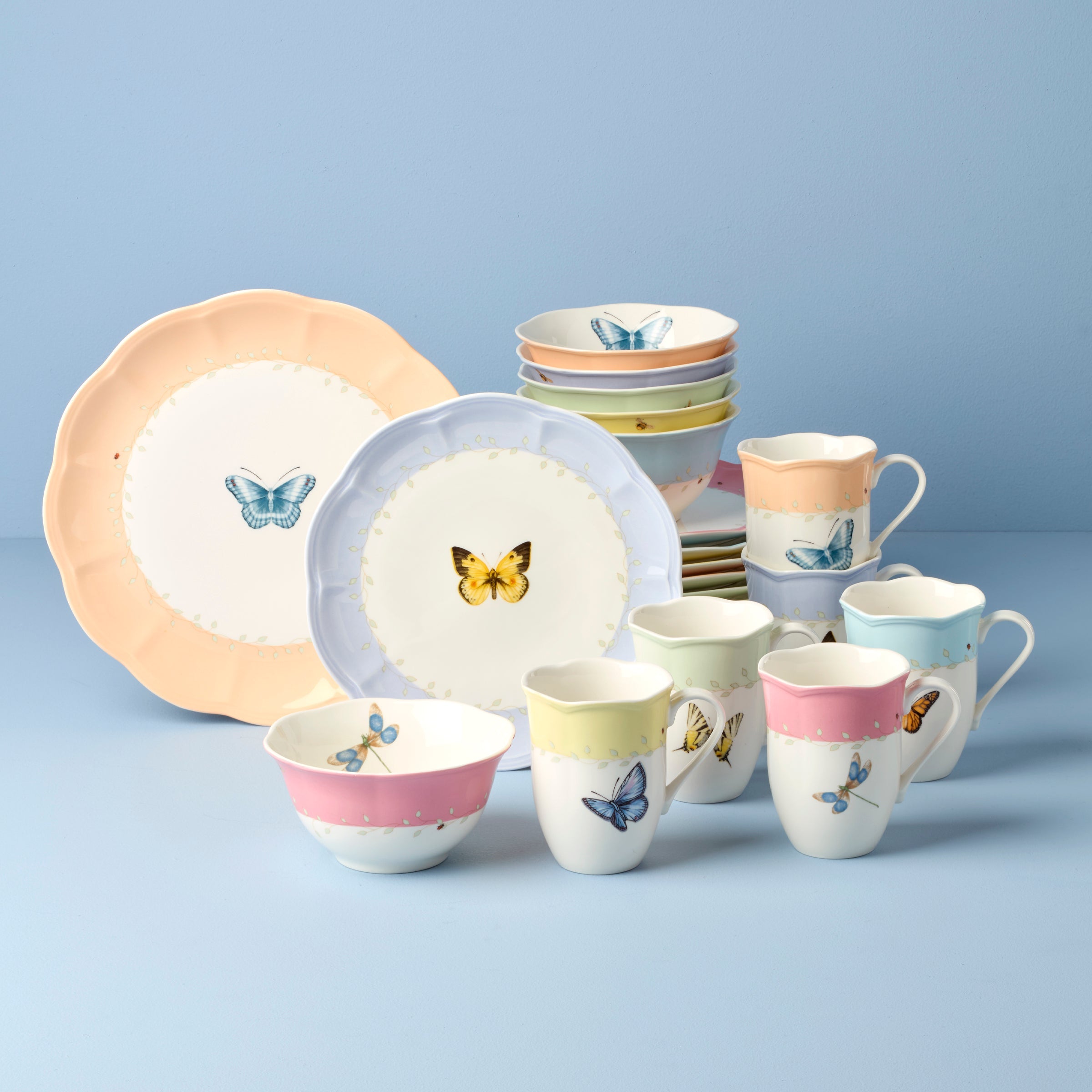 Butterfly Meadow Color 24 Piece Dinnerware Set
