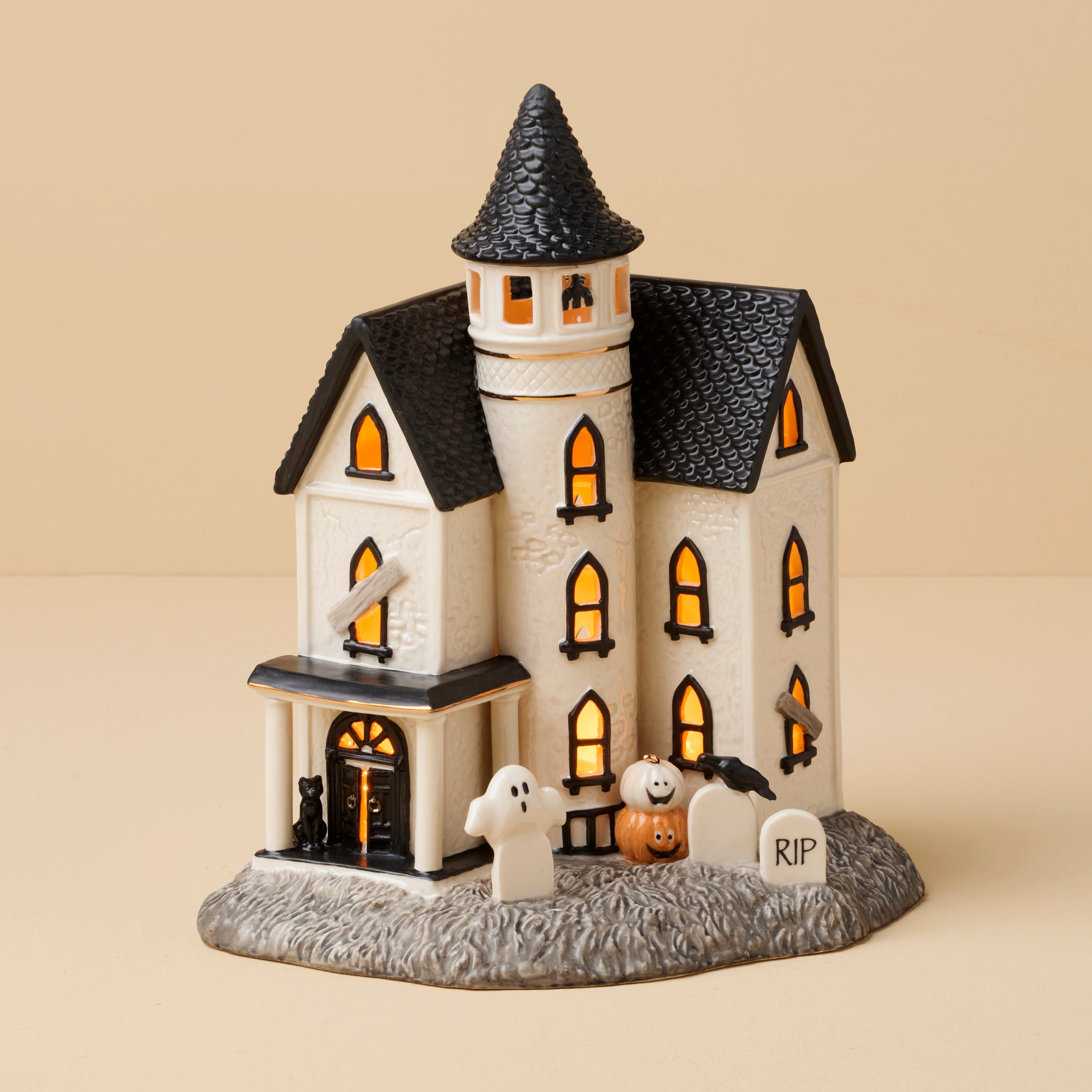 Alternative view of Vintage Halloween Lit Manor Figurine