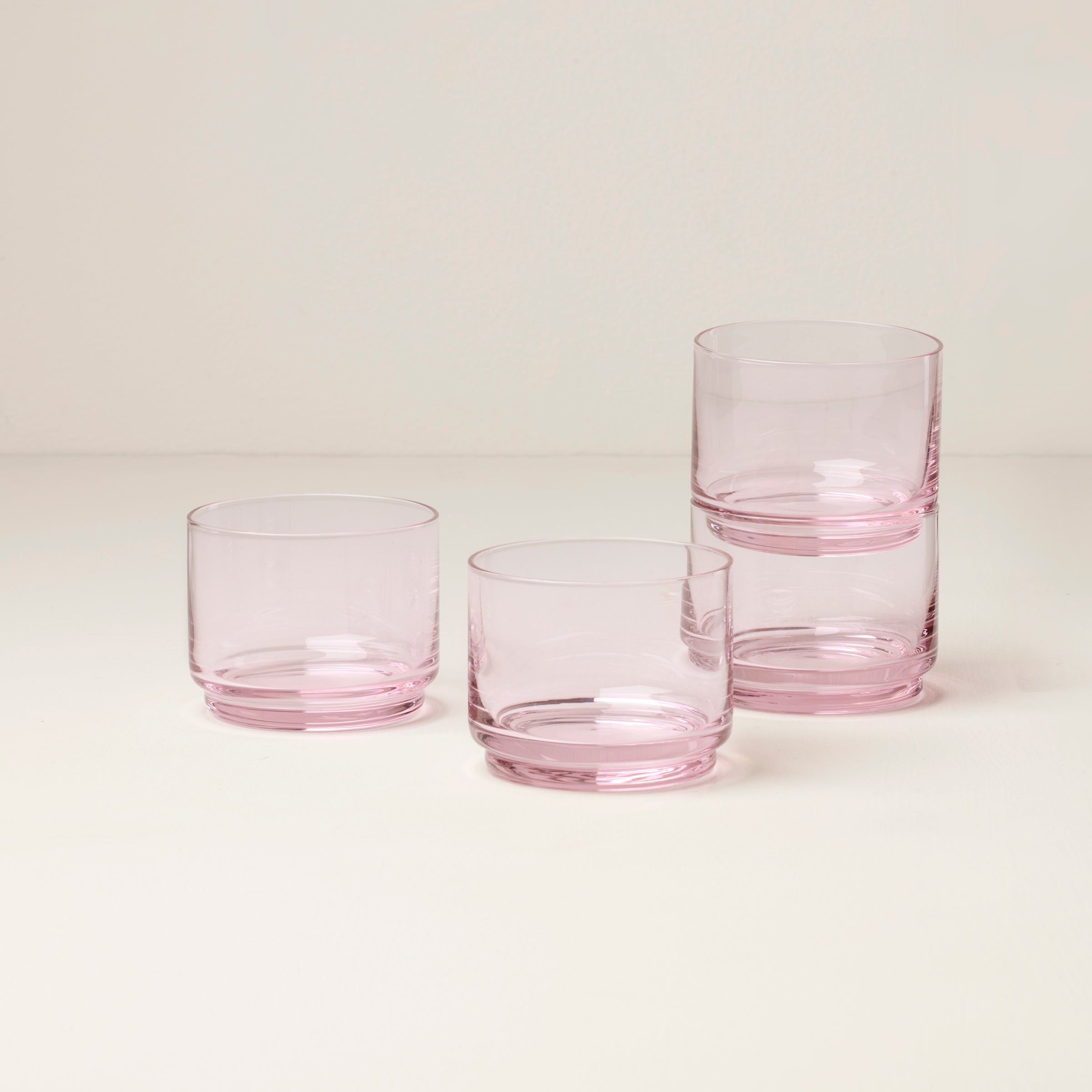 Tuscany Stackable Blush Short Glasses Set Of 4