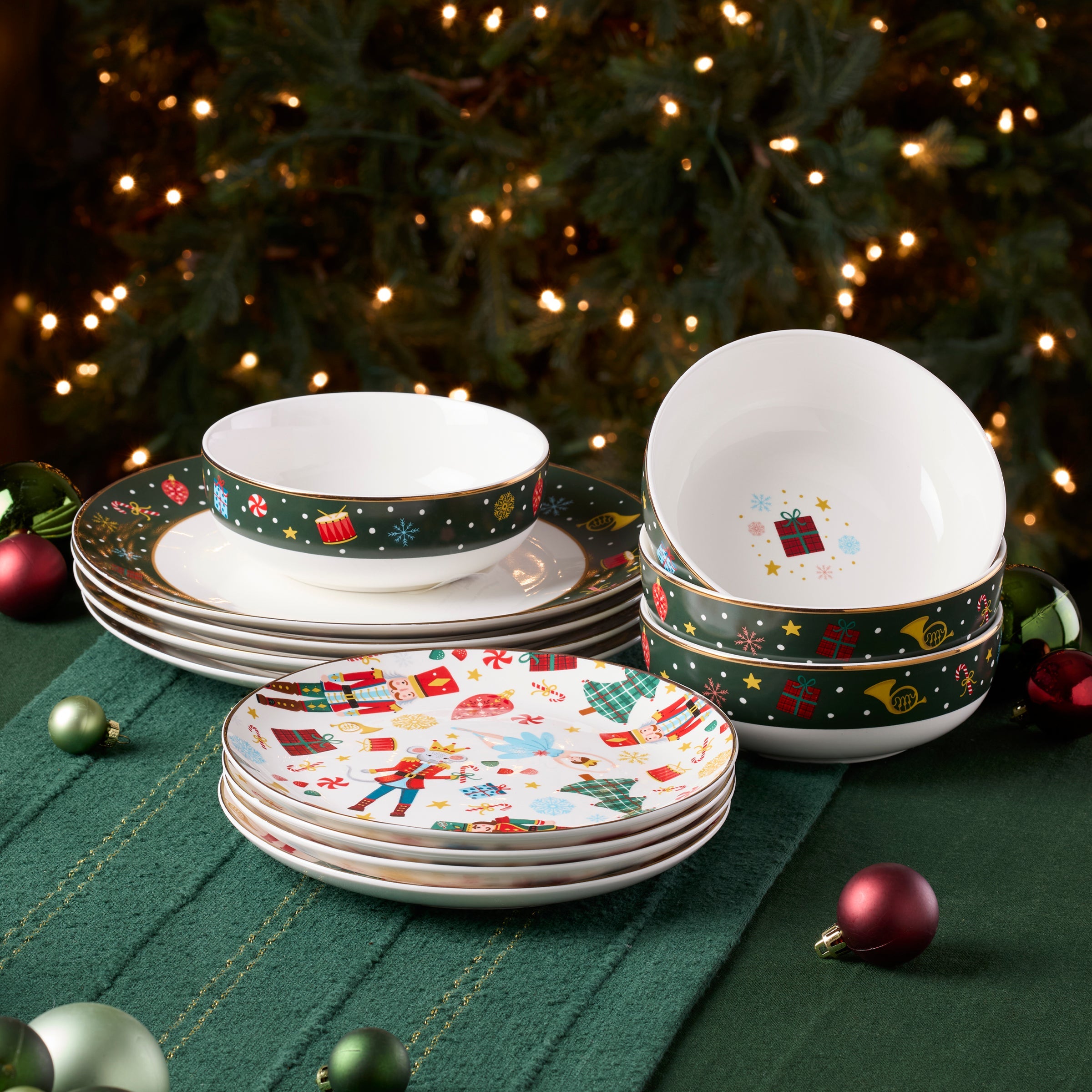 Nutcracker Ballet 12 Piece Dinnerware Set - Image 2