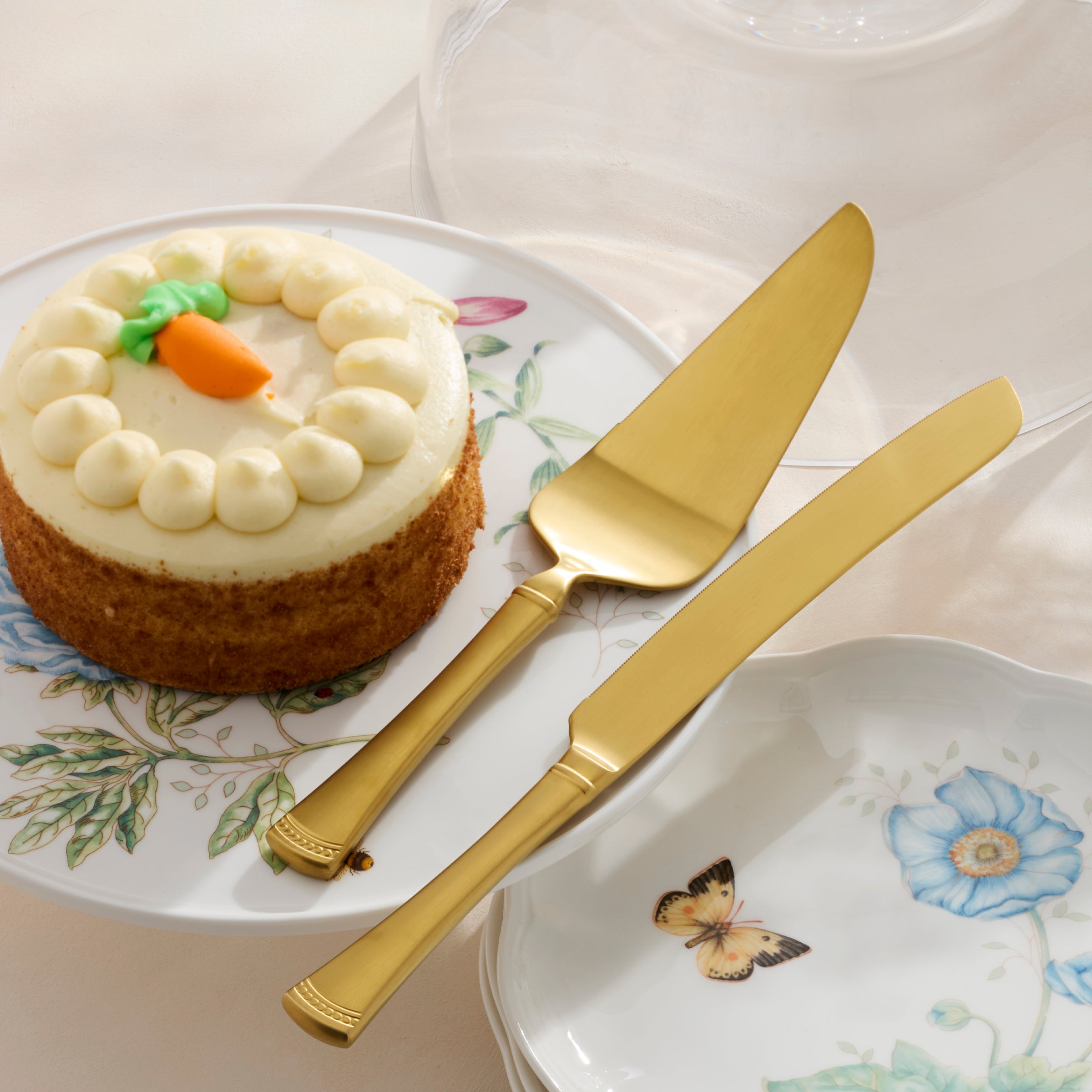 Alternative view of Portola Gold Satin 2 Piece Dessert Set