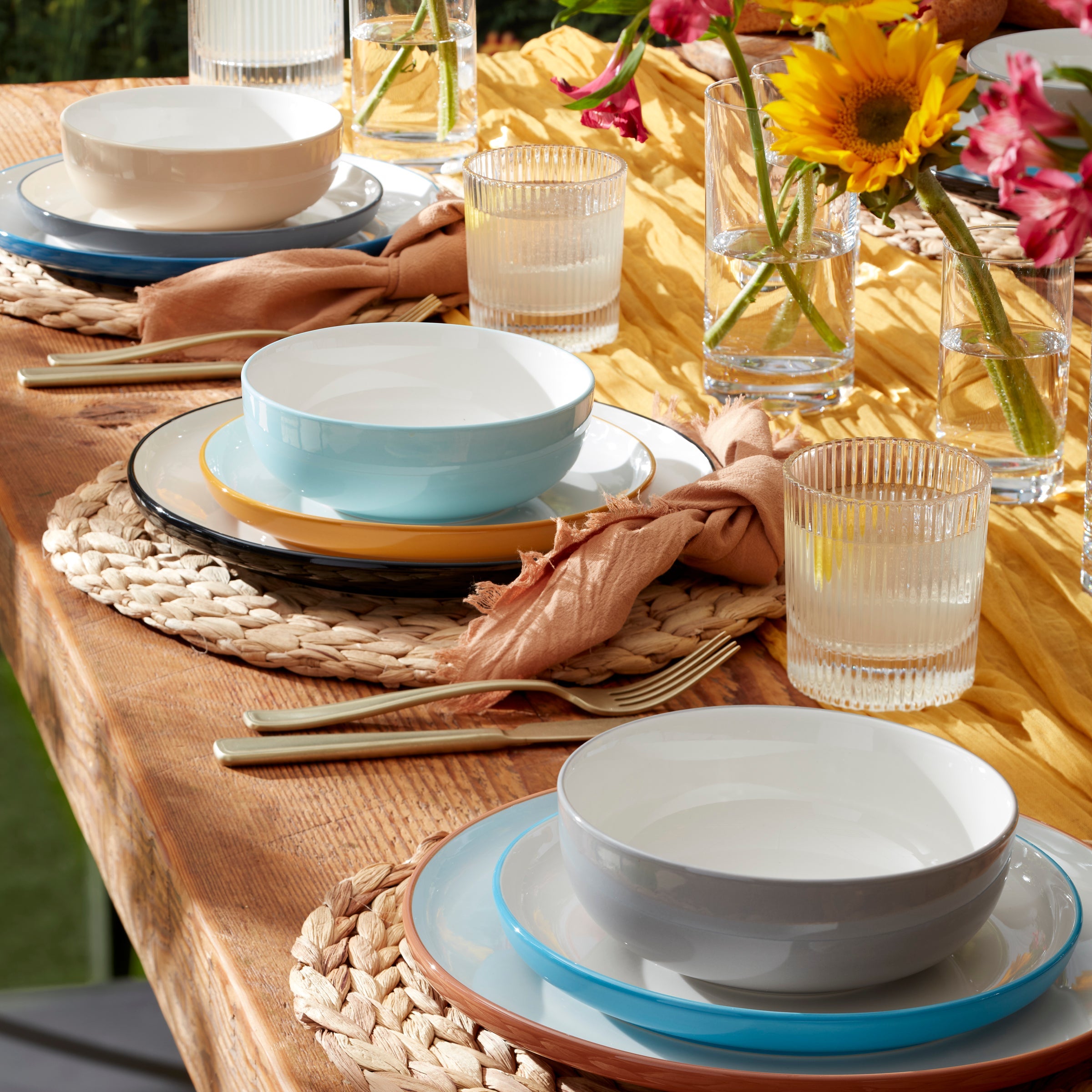 24 Seven Colors Turquoise 12 Piece Dinnerware Set - Image 6
