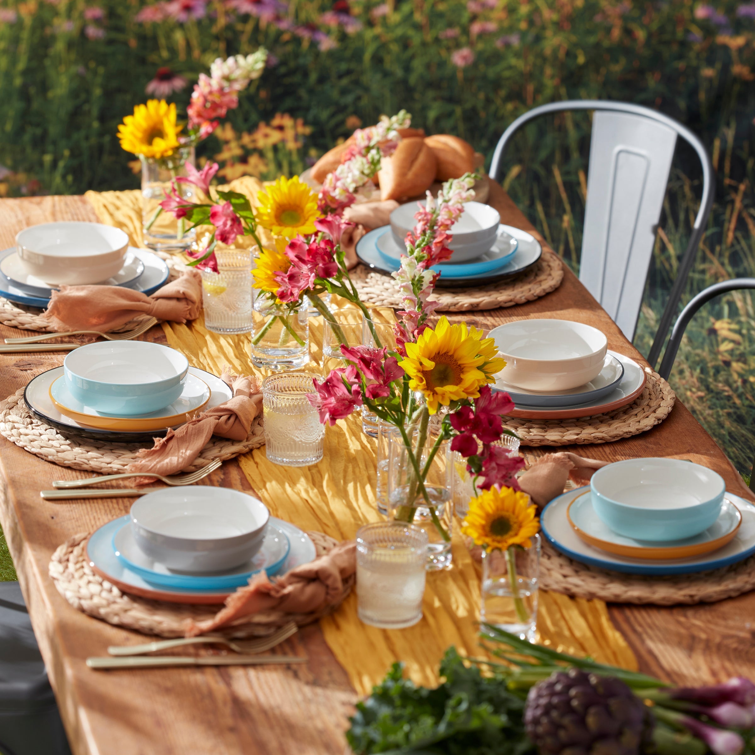 24 Seven Colors Sunbaked 12 Piece Dinnerware Set - Image 10