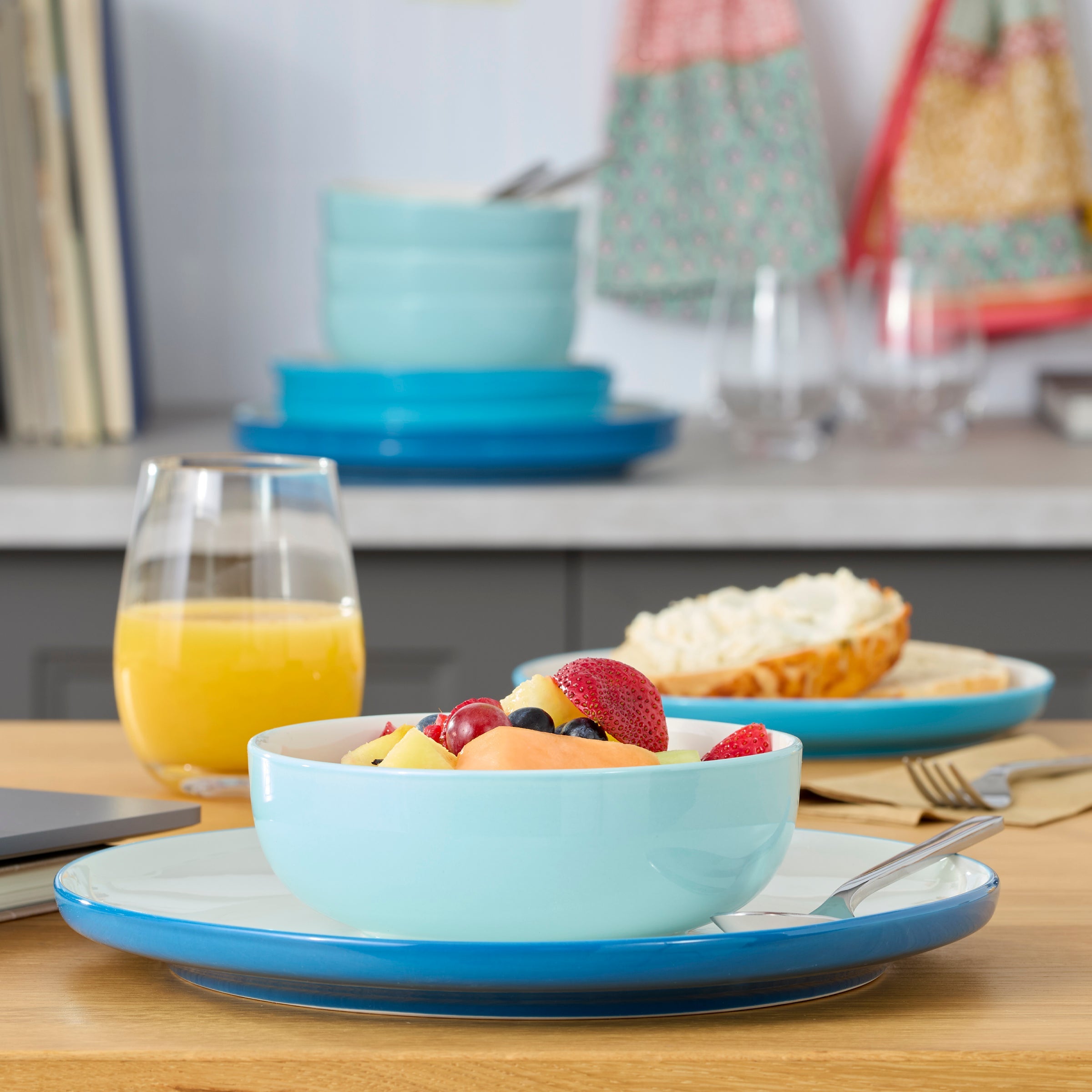 24 Seven Colors Turquoise 12 Piece Dinnerware Set - Image 12