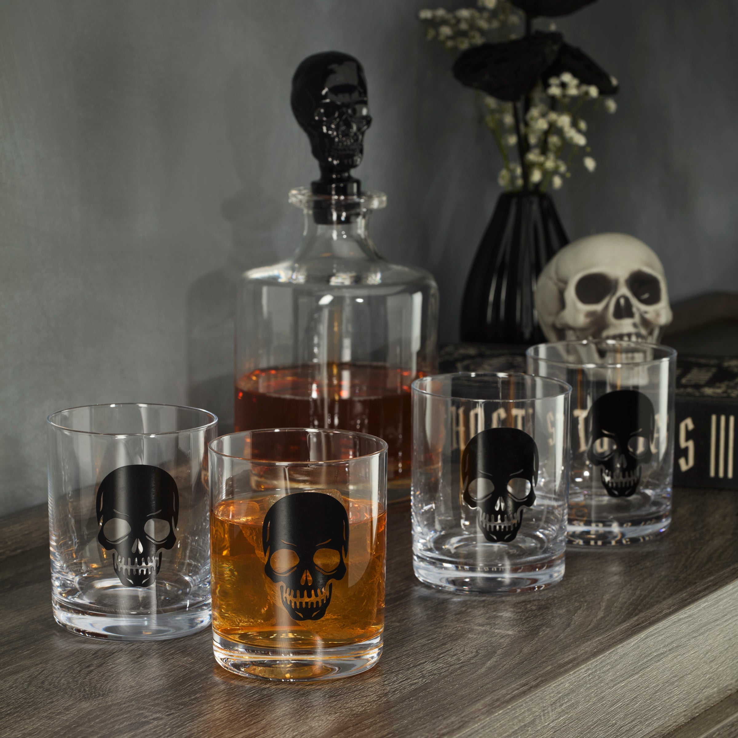 Vintro Halloween 5 Piece Skeleton Whiskey Set - Image 3
