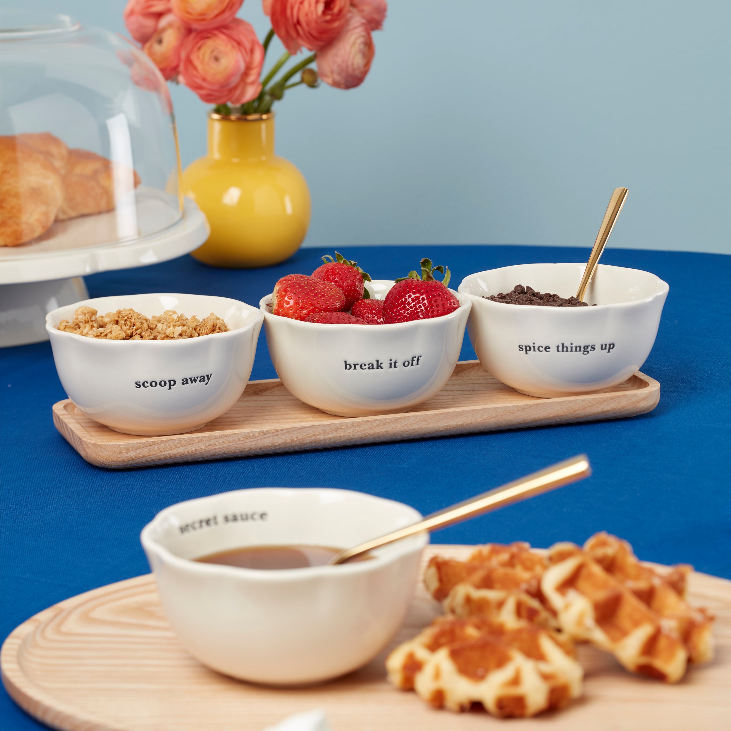 What A Treat 3 Piece Dip Bowls with Tray Set - Image 3