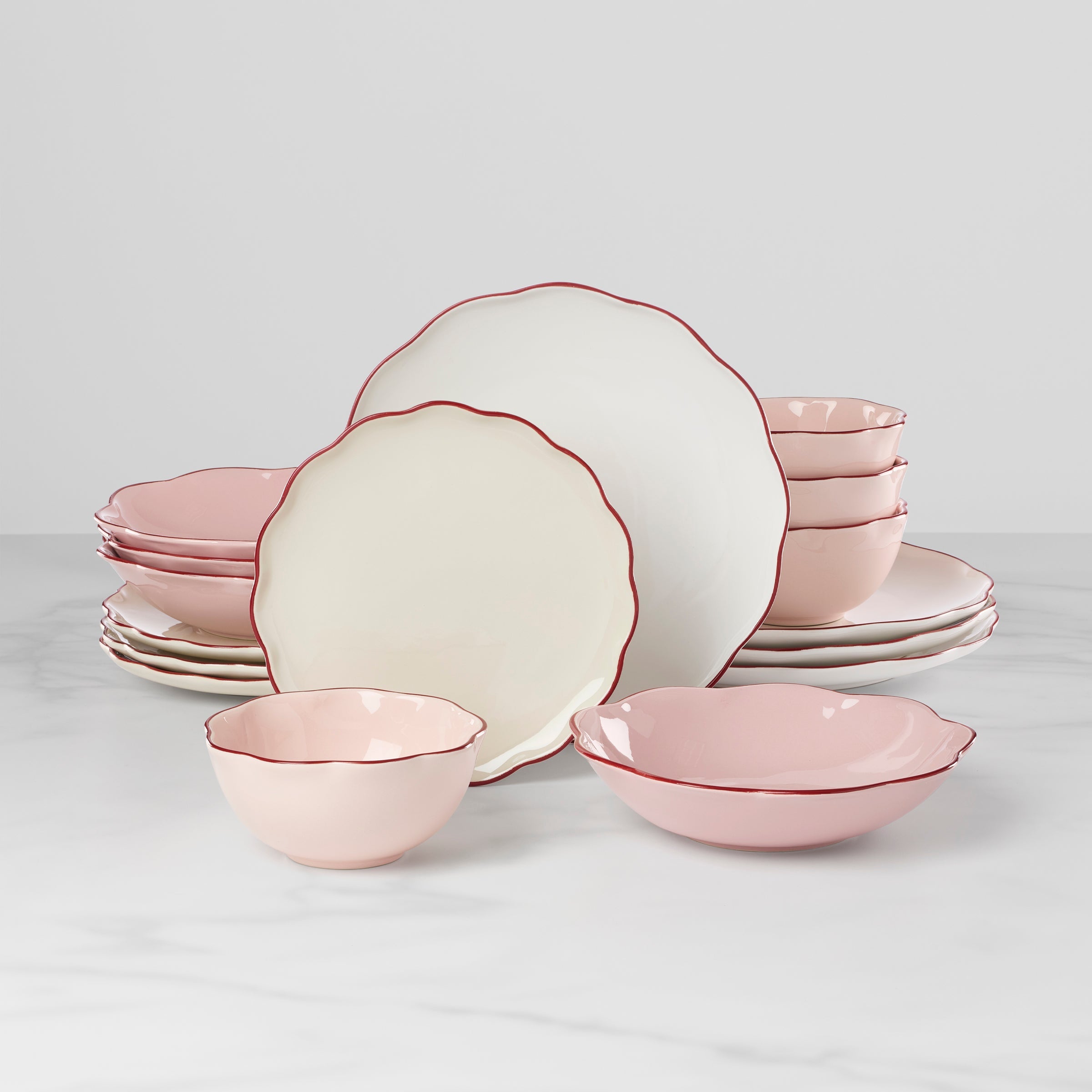 Garden Party Pink 16 Piece Dinnerware Set