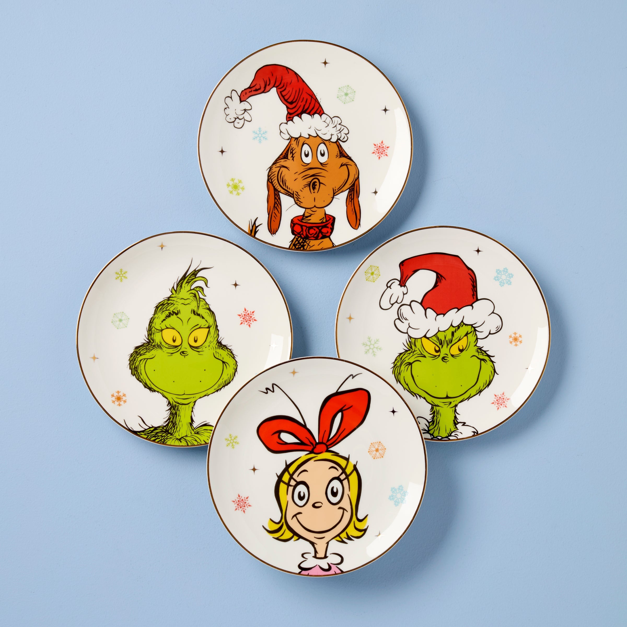 Merry Grinchmas Accent Plates   Set of 4