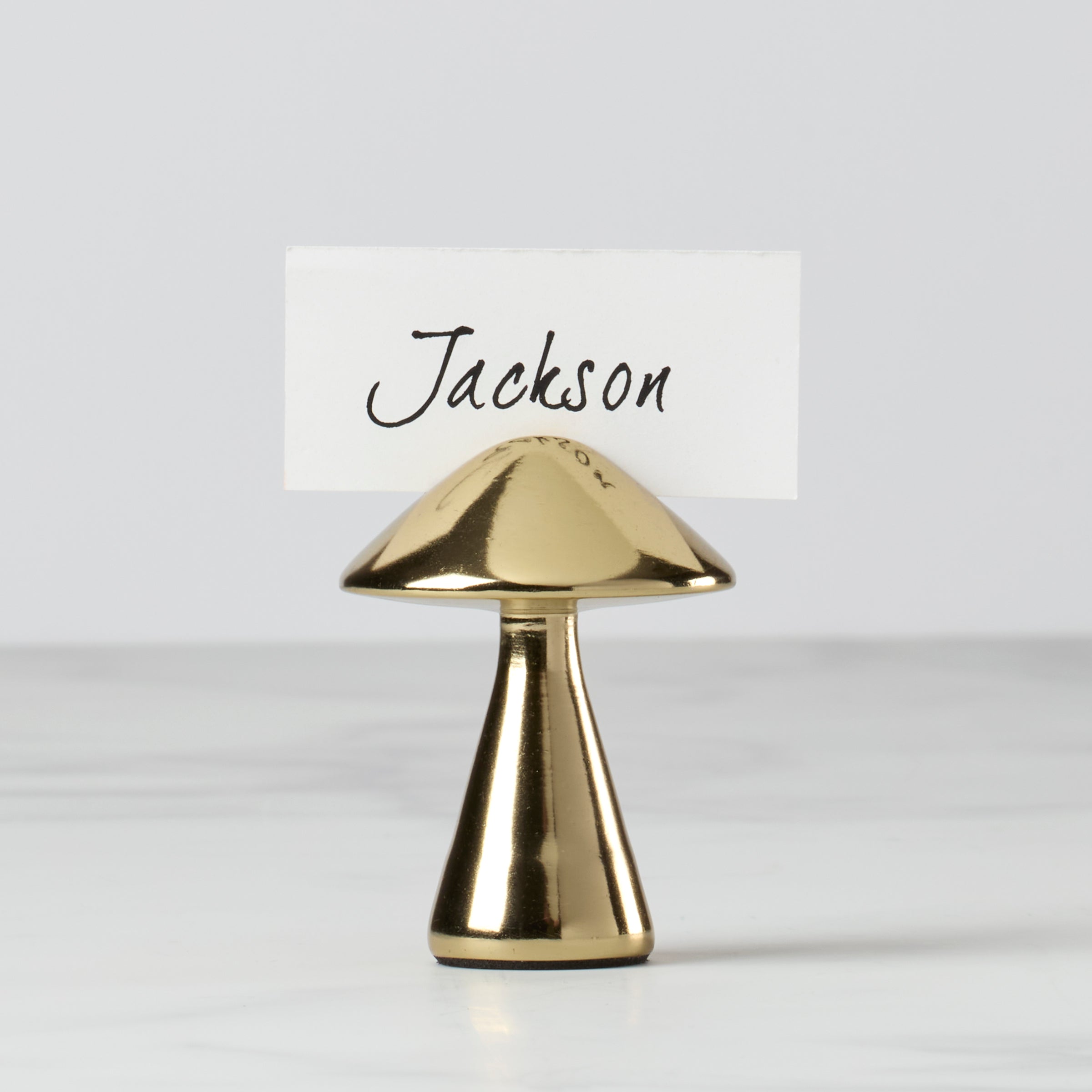 Gold Mushroom Placecard Holder