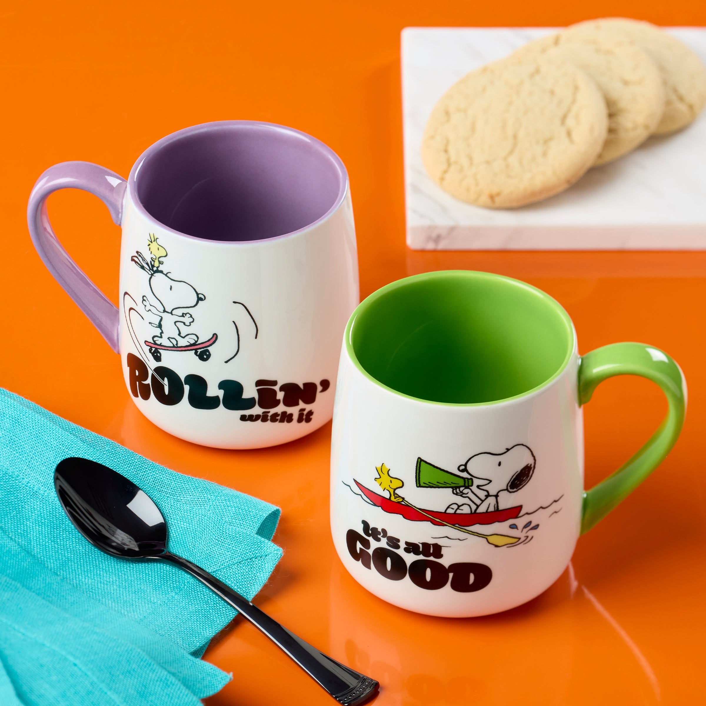 Peanuts Mugs Set of 2 Rollin' All Good - Image 3