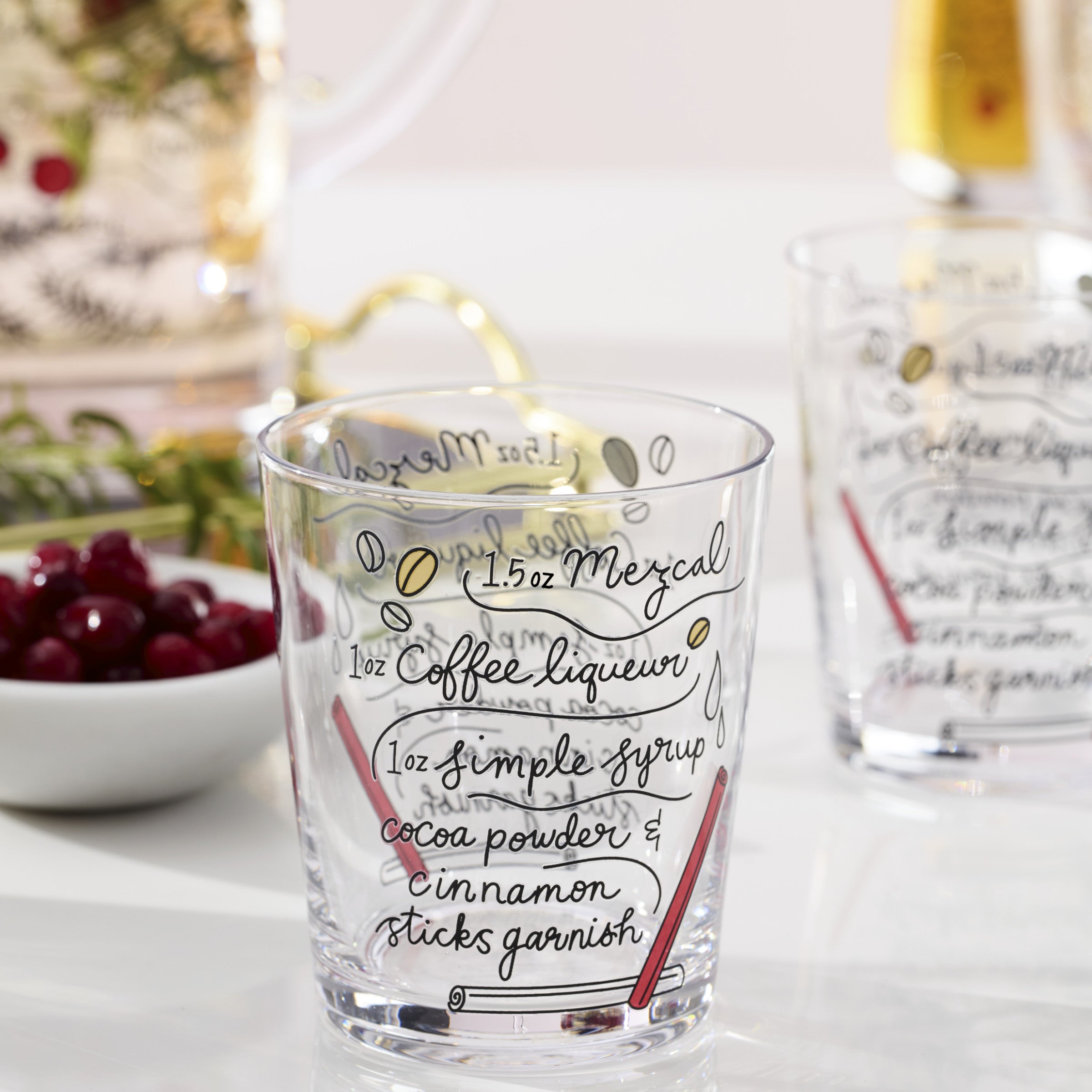Alternative view of Make Merry Double Old Fashion Glasses   Set Of 4