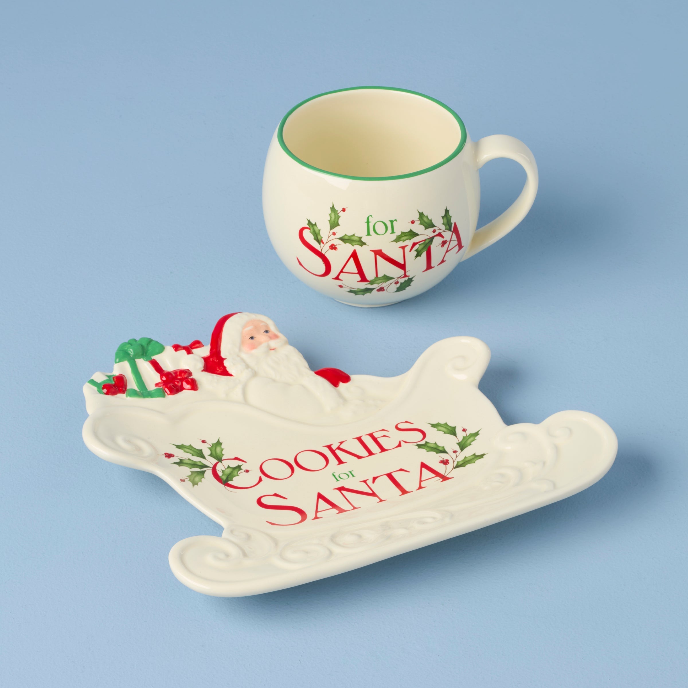 Holiday Cookies & Milk For Santa 2 Piece Set