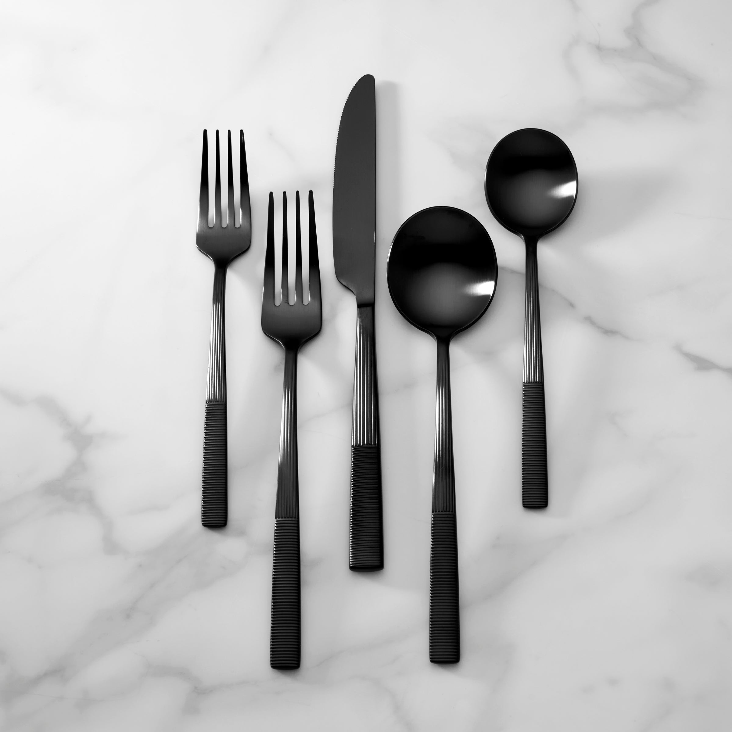 Modulus Black Satin 20 Piece Flatware Set
