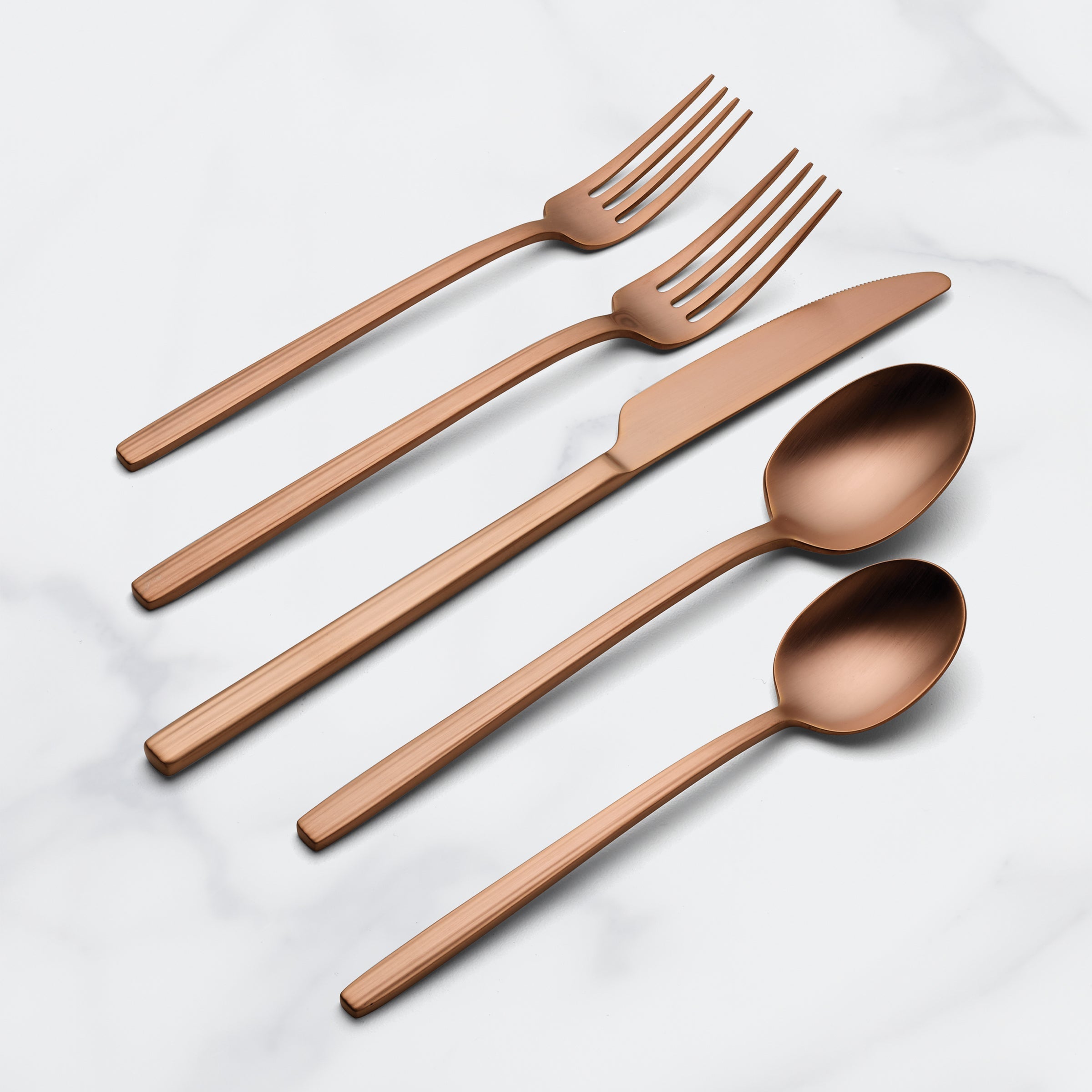Dean Rose Gold Satin 20 Piece Flatware Set