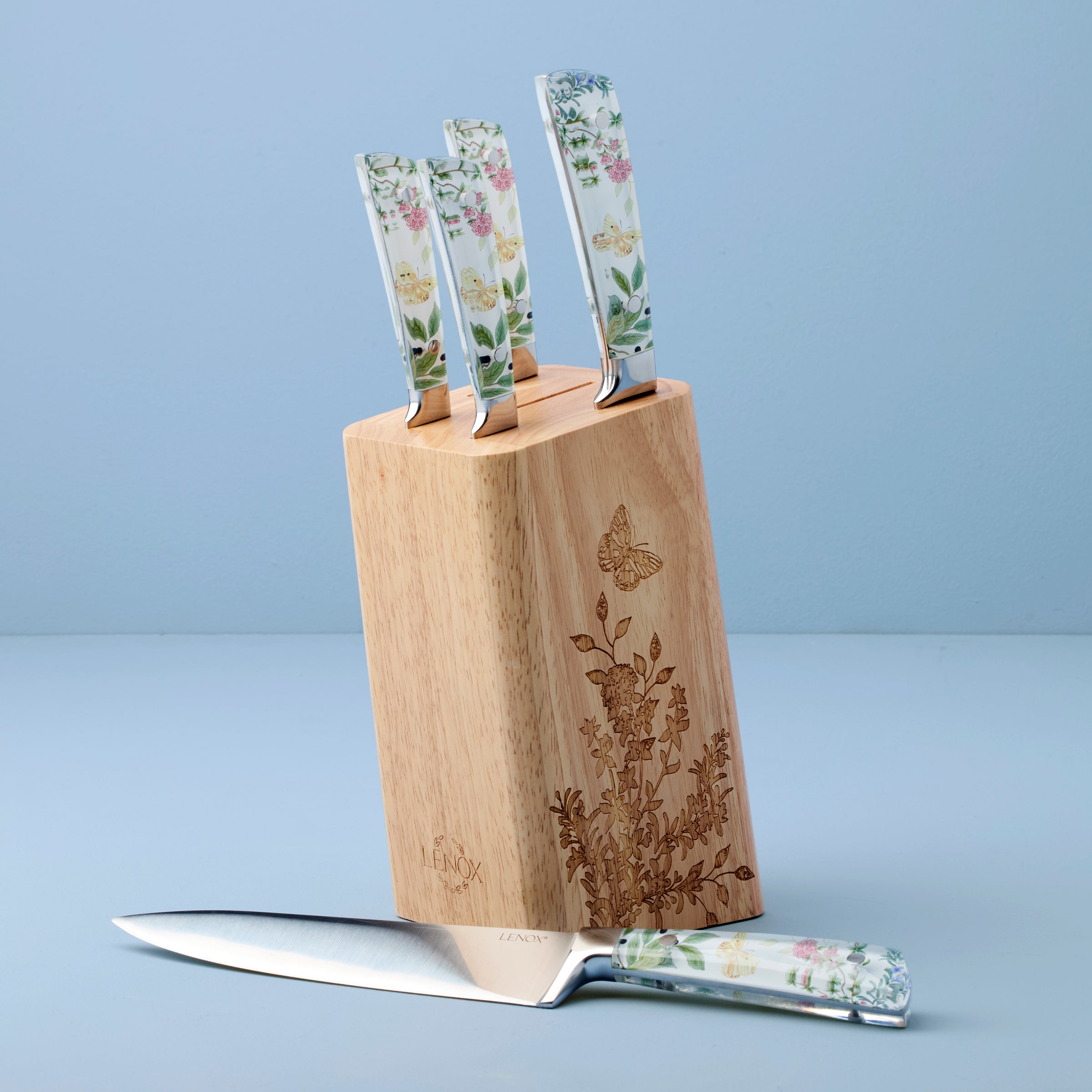 Alternative view of Butterfly Meadow Herbs 6 Piece Cutlery Block Set