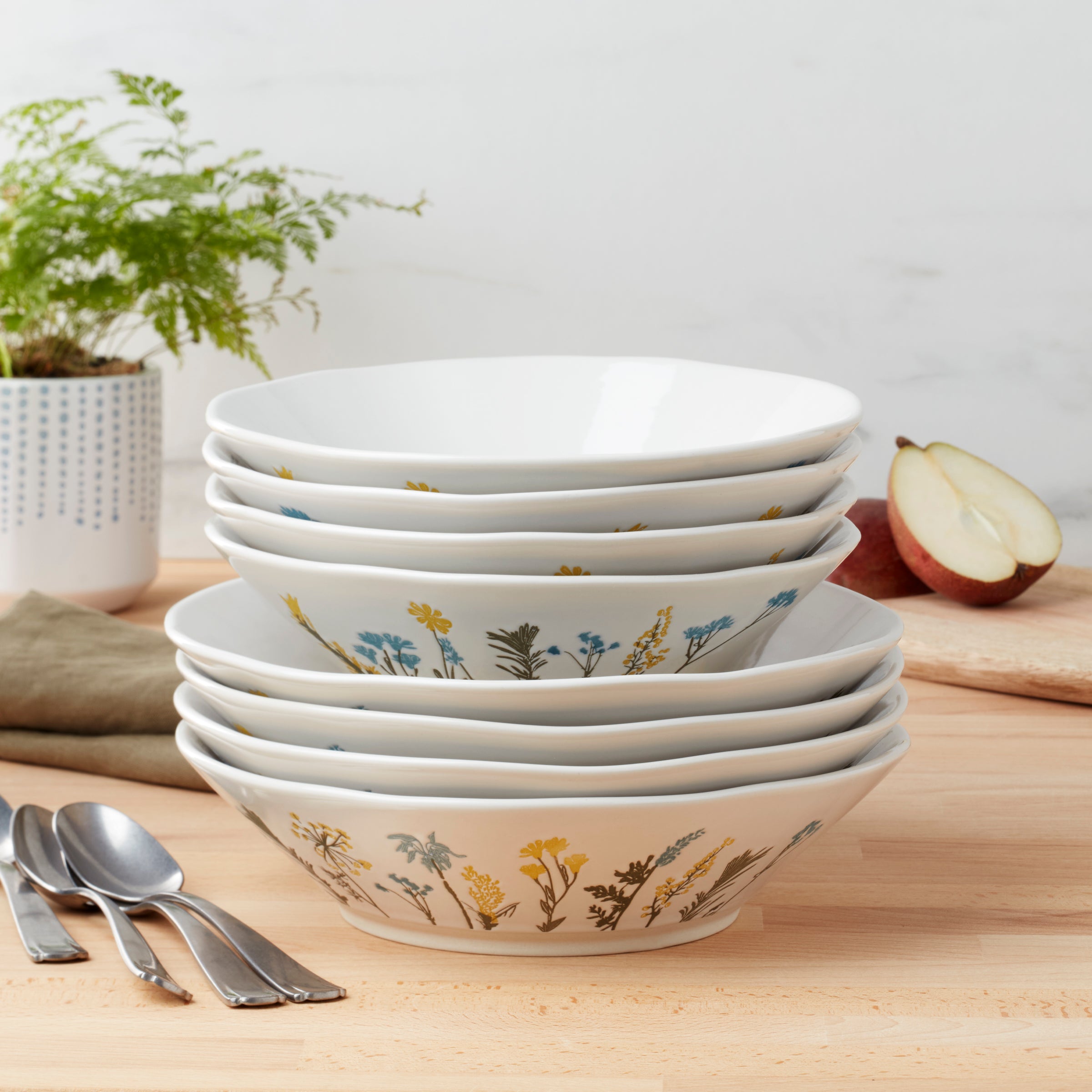 Alternative view of Wildflowers Pasta Bowls   Set of 4