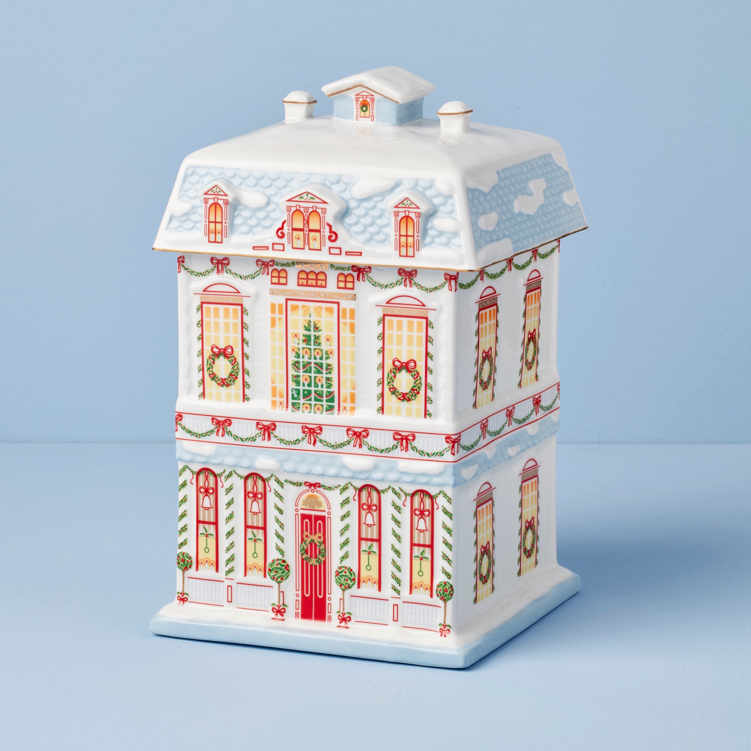 Lenox Holiday Village Christmas Cookie Jar