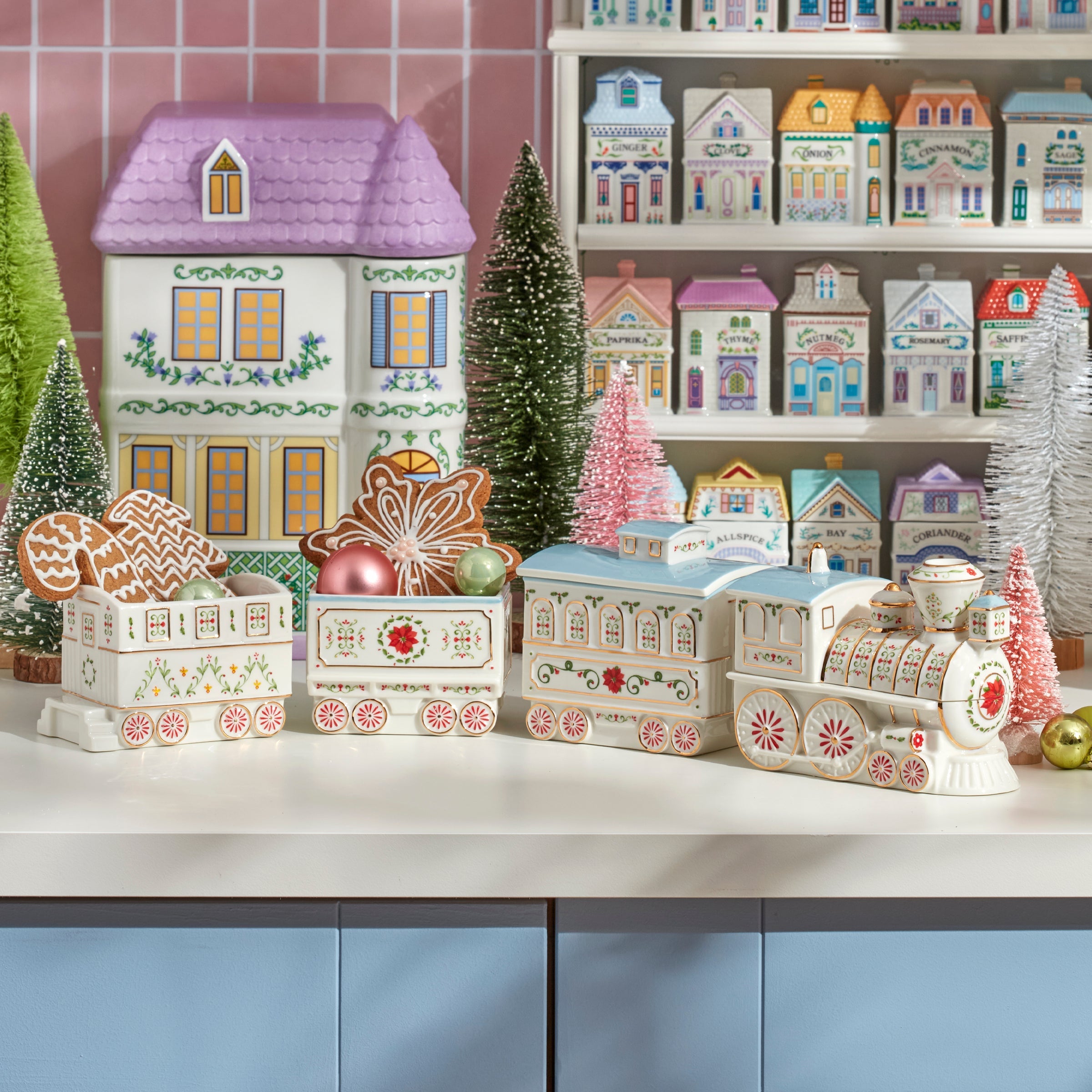 Lenox Holiday Village Christmas Train Server - Image 4