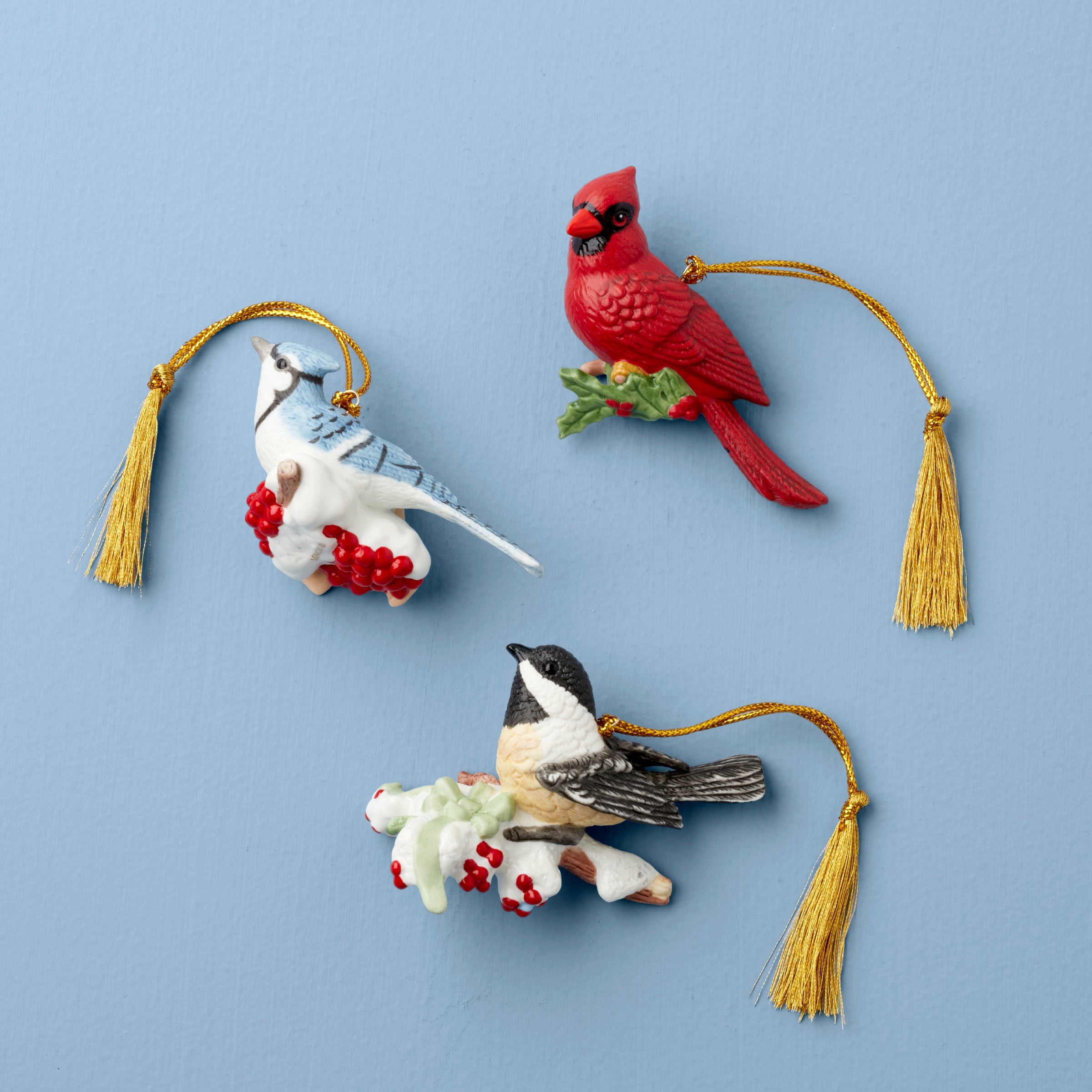 Winter Birds Ornaments   Set Of 3