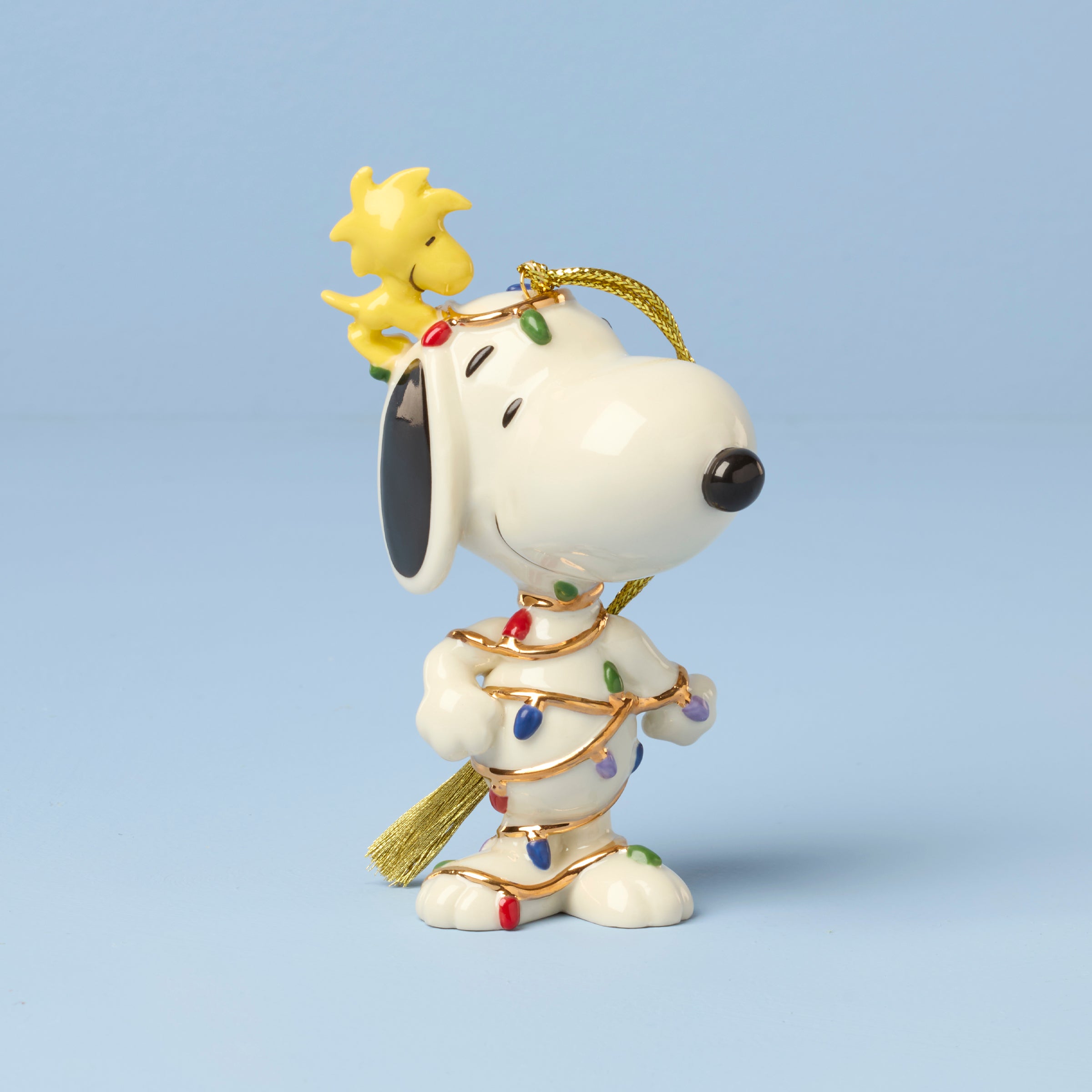 Snoopy Tangled in Lights Ornament