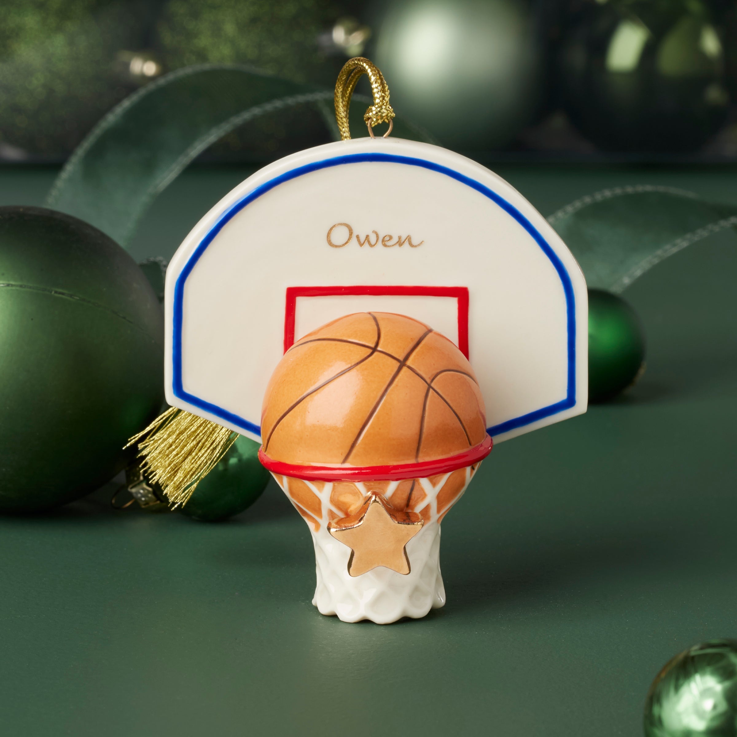 Alternative view of Personalized Basketball Ornament