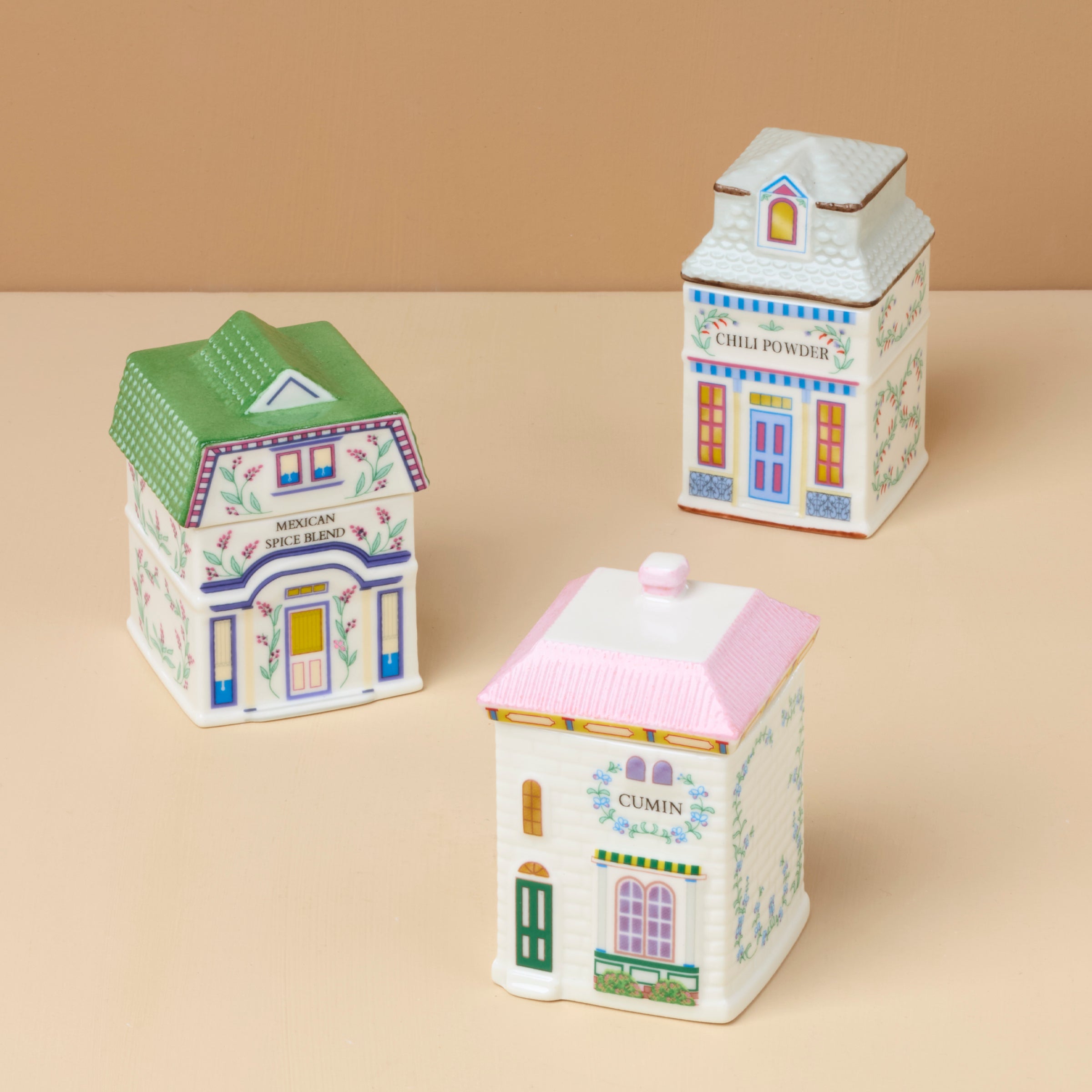 Lenox Spice Village 3 Piece Santa Fe Spice Jar Set