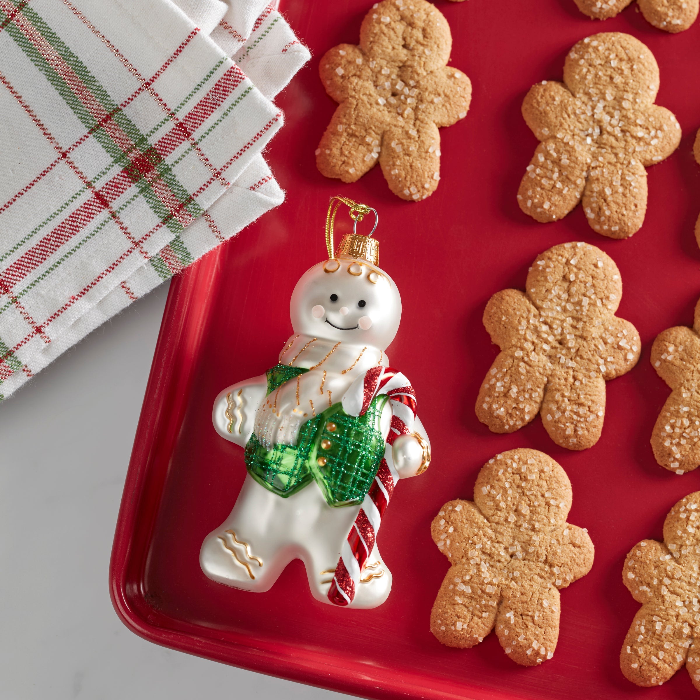 Alternative view of 2025 Retro Blown Glass Gingerbread Ornament