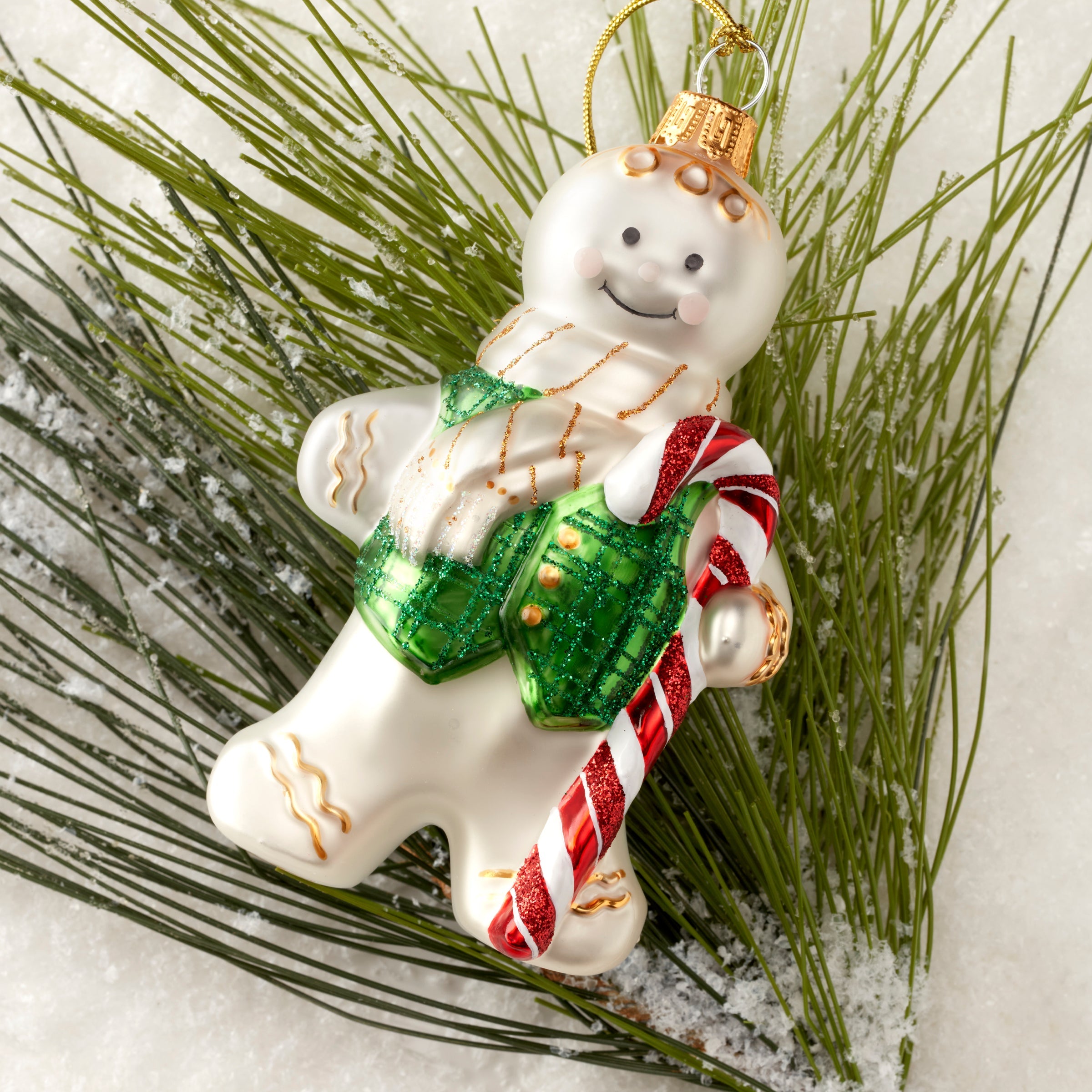 2025 Retro Blown Glass Gingerbread Ornament - Image 3