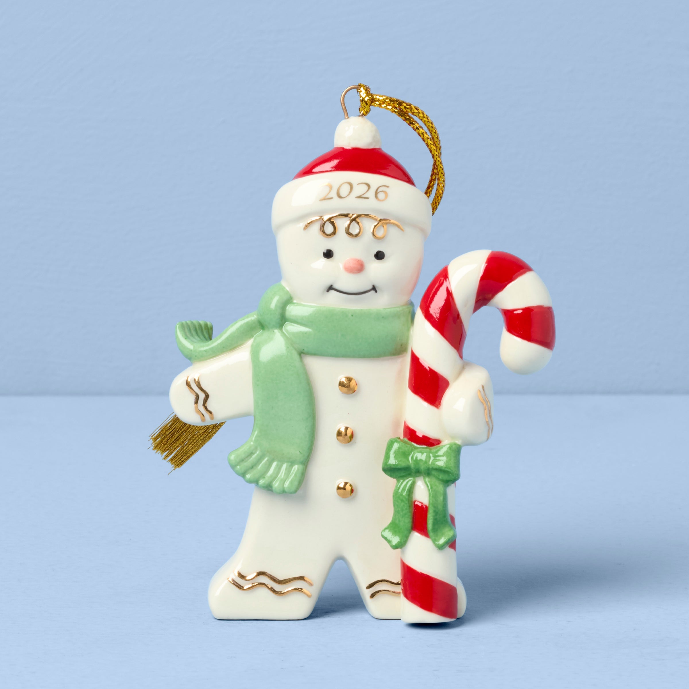 2026 Gingerbread with Candy Cane Ornament
