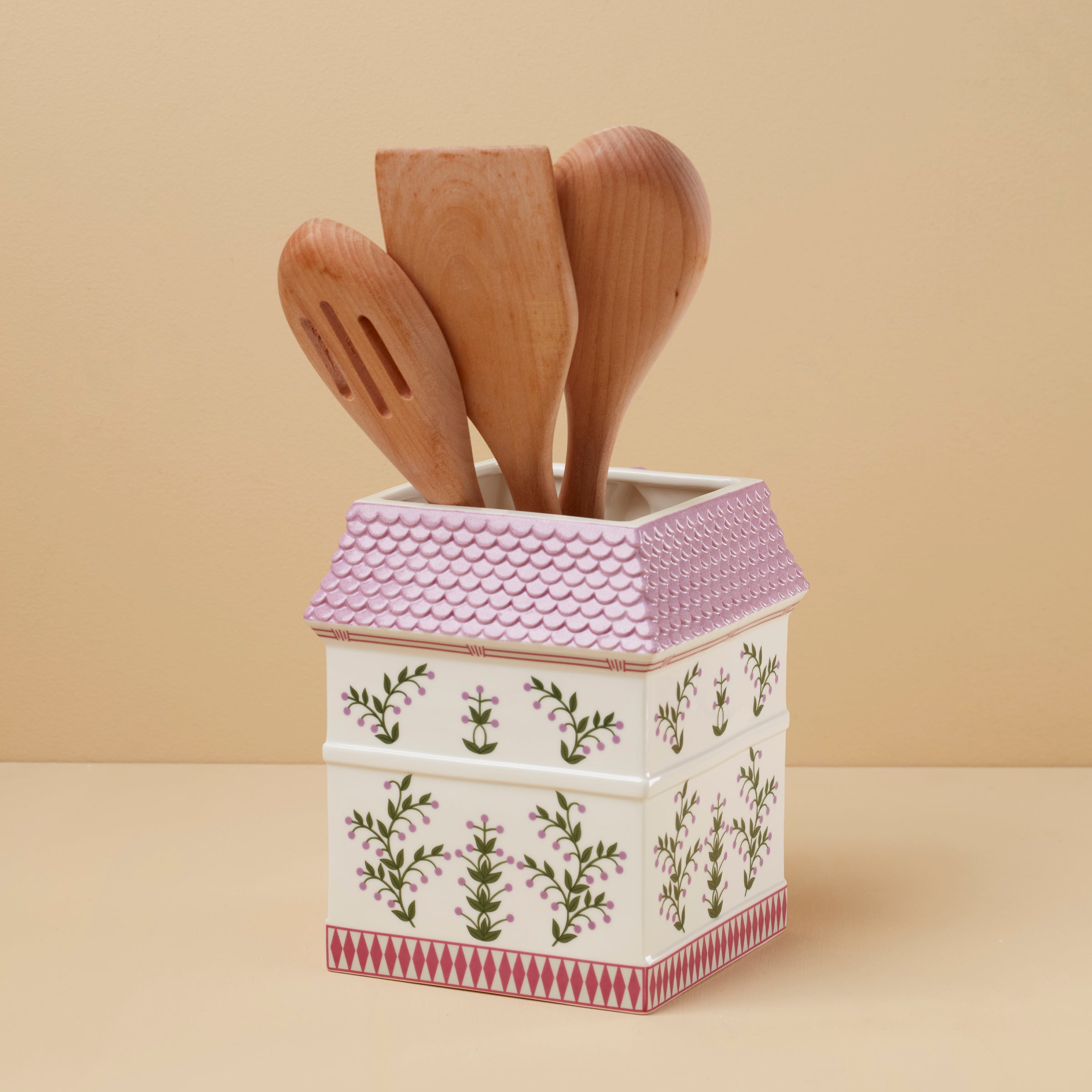 Alternative view of Lenox Spice Village Utensil Crock with Wood Utensils