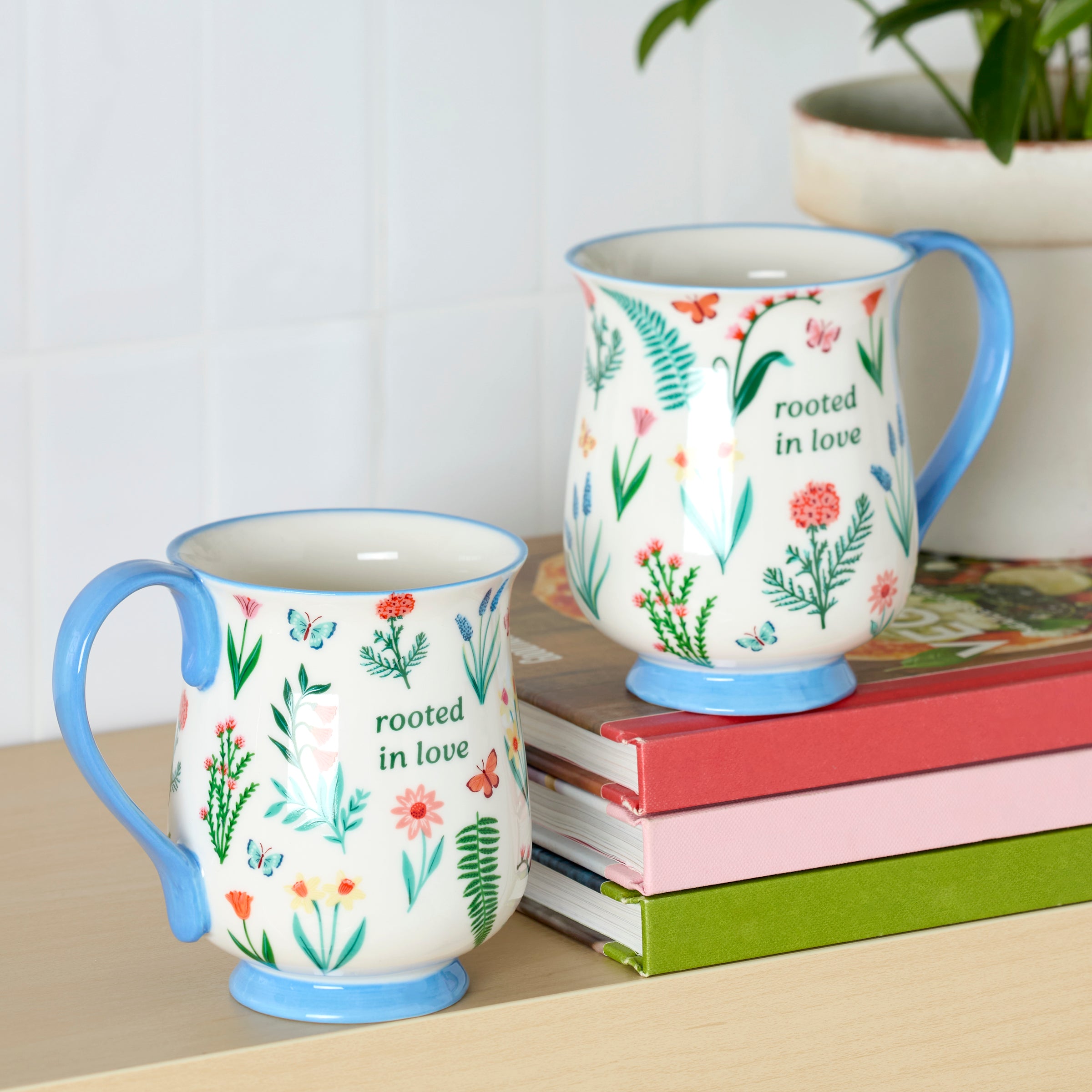 Alternative view of First Blooms Blue Mugs   Set of 2