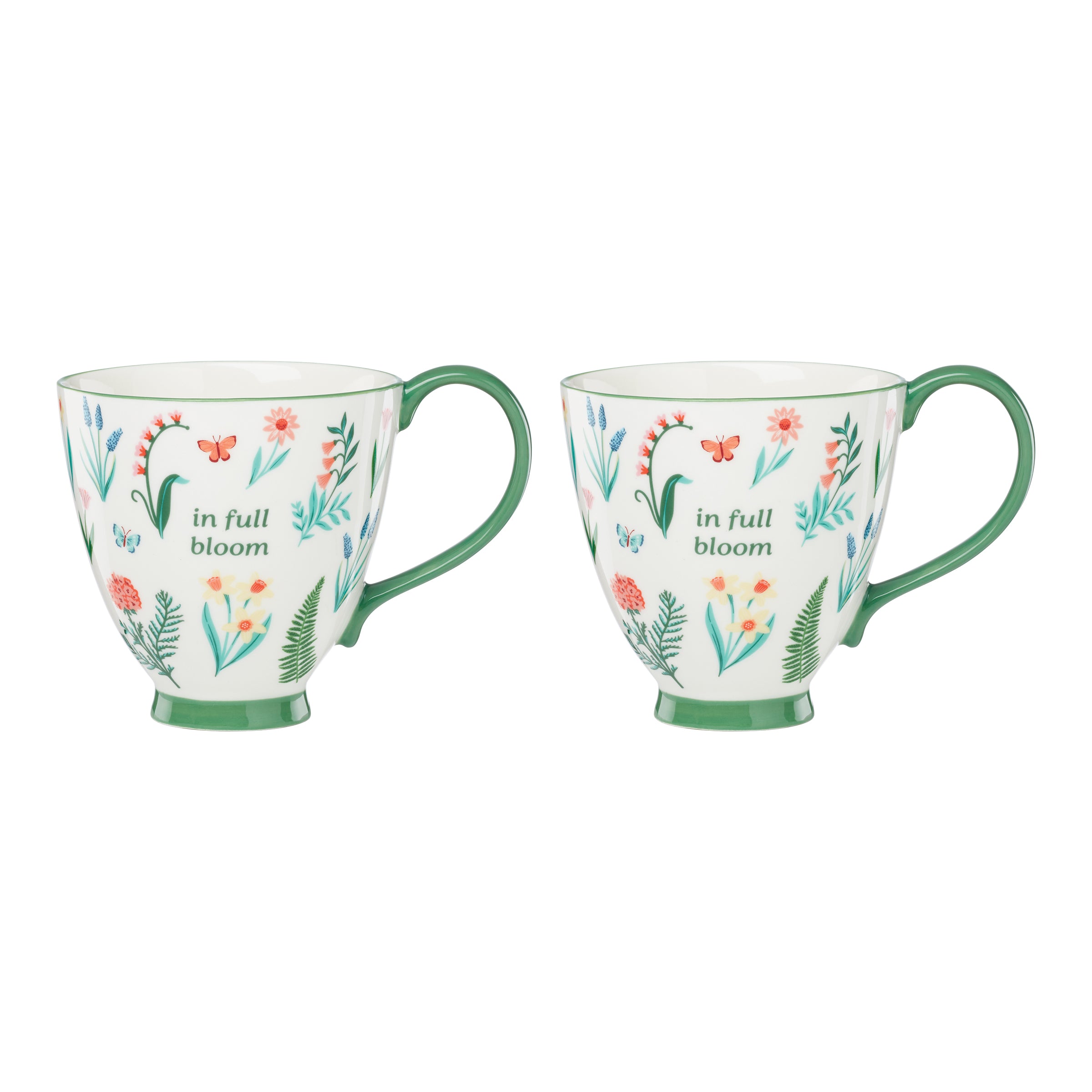 First Blooms Green Mugs Set of 2