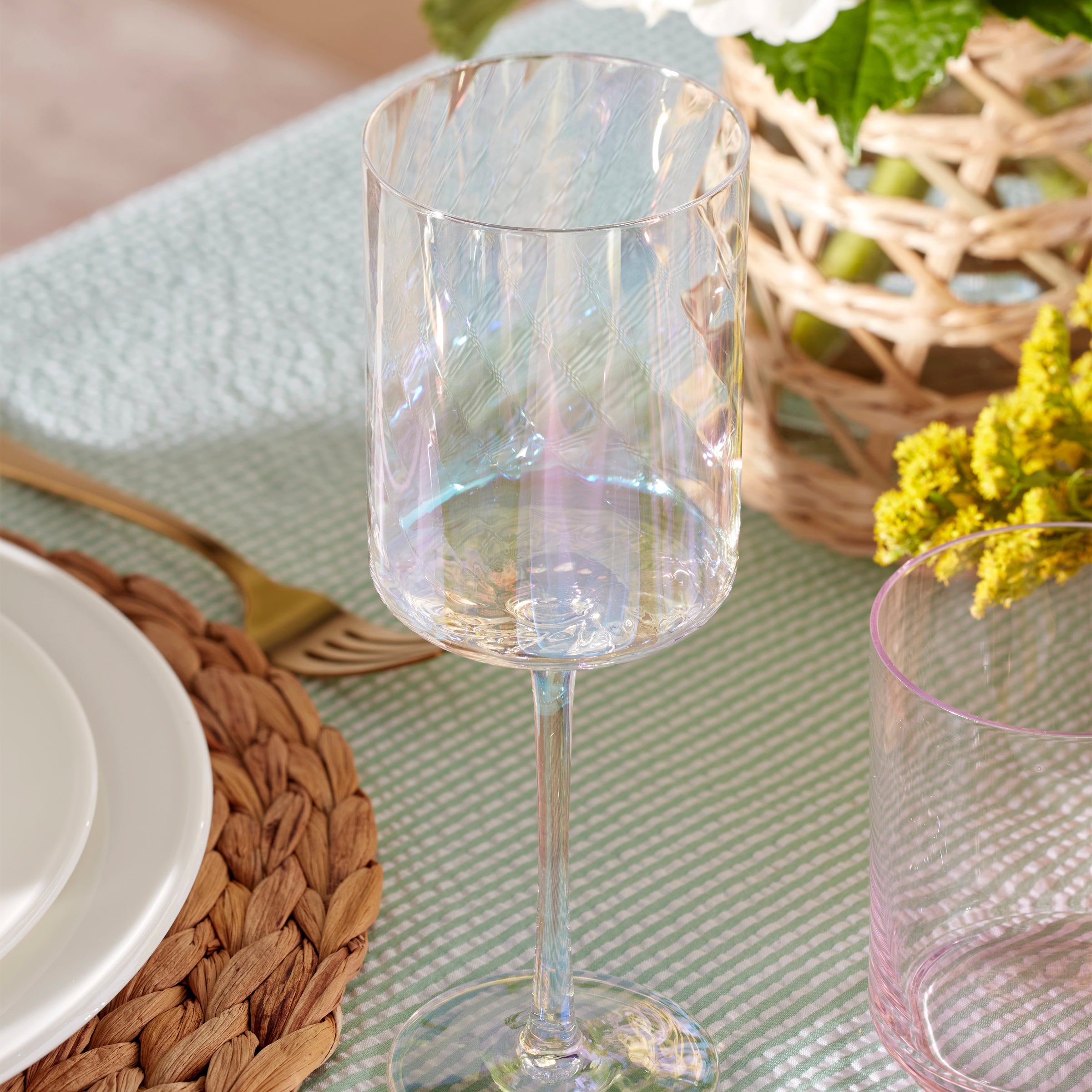 Tuscany Classics Iridescent White Wine Glasses Set Of 4 - Image 6