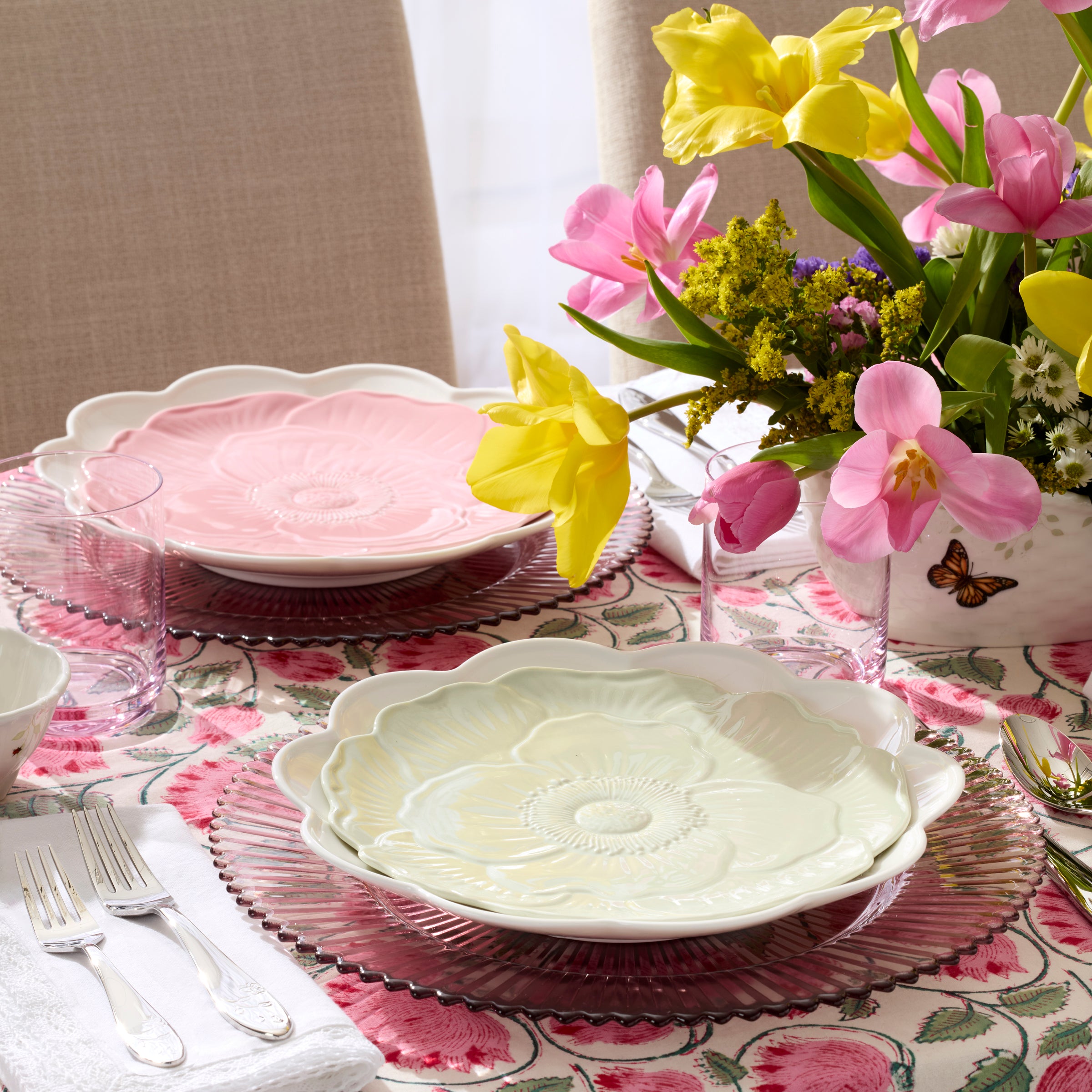 Butterfly Meadow Floral Green Accent Plates Set of 4 - Image 11