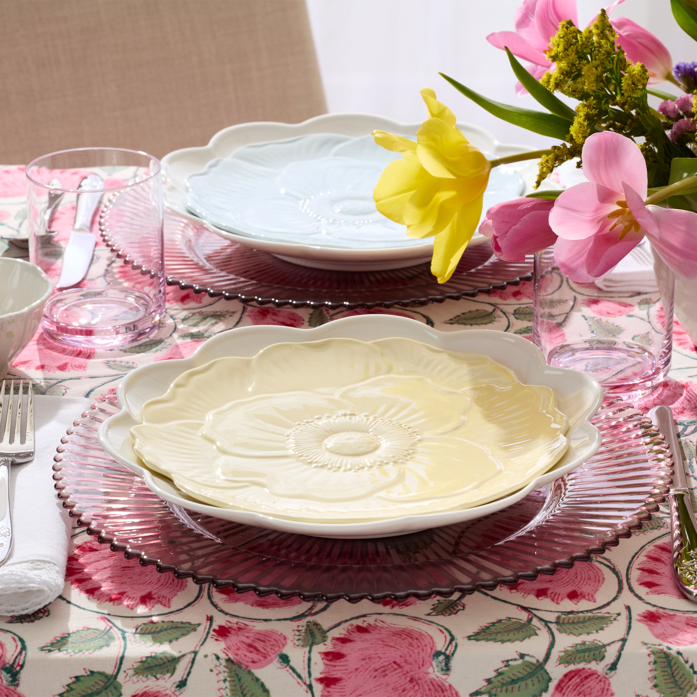 Butterfly Meadow Floral Yellow Accent Plates Set of 4 - Image 7