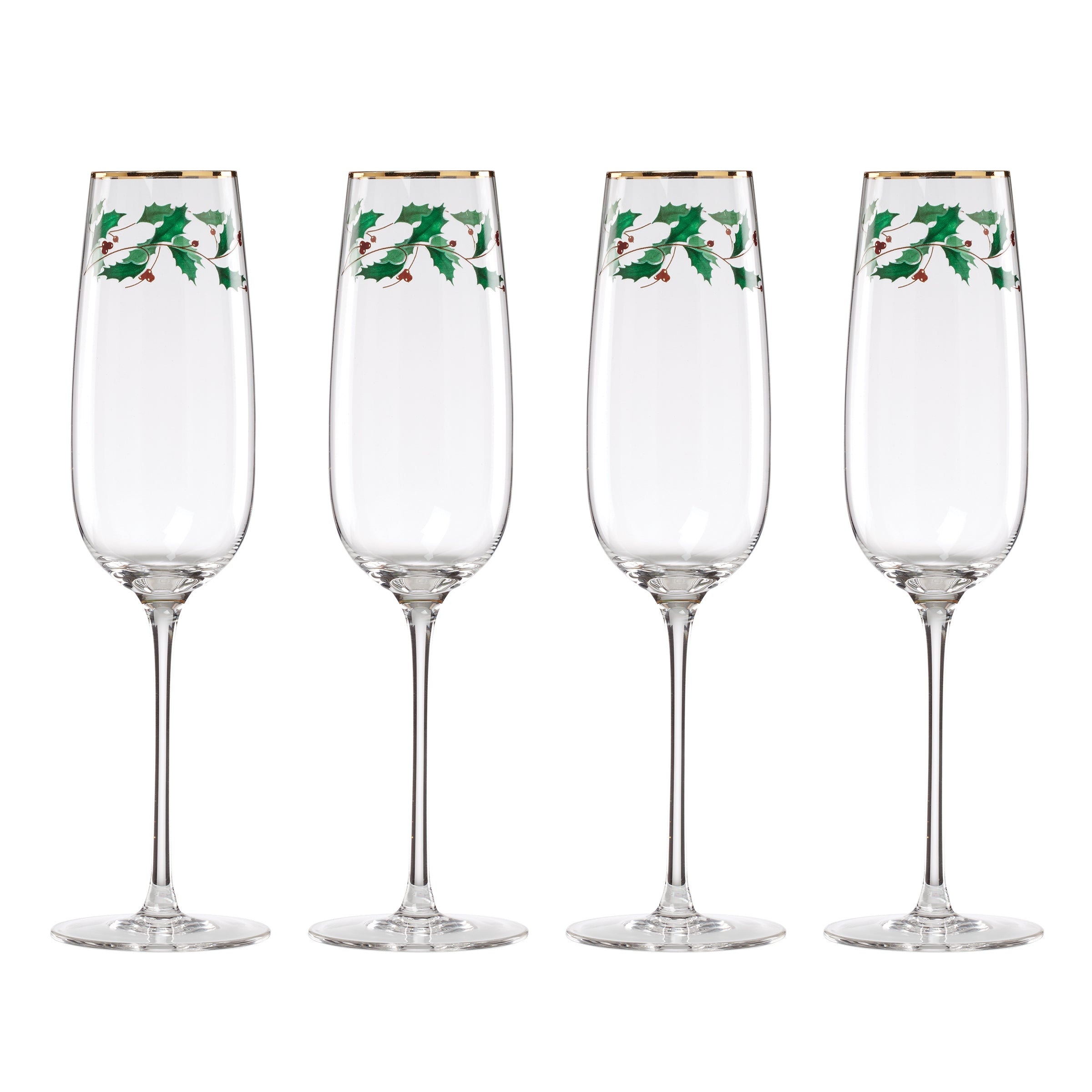 Holiday Decal Flute Glasses Set Of 4 - Image 6