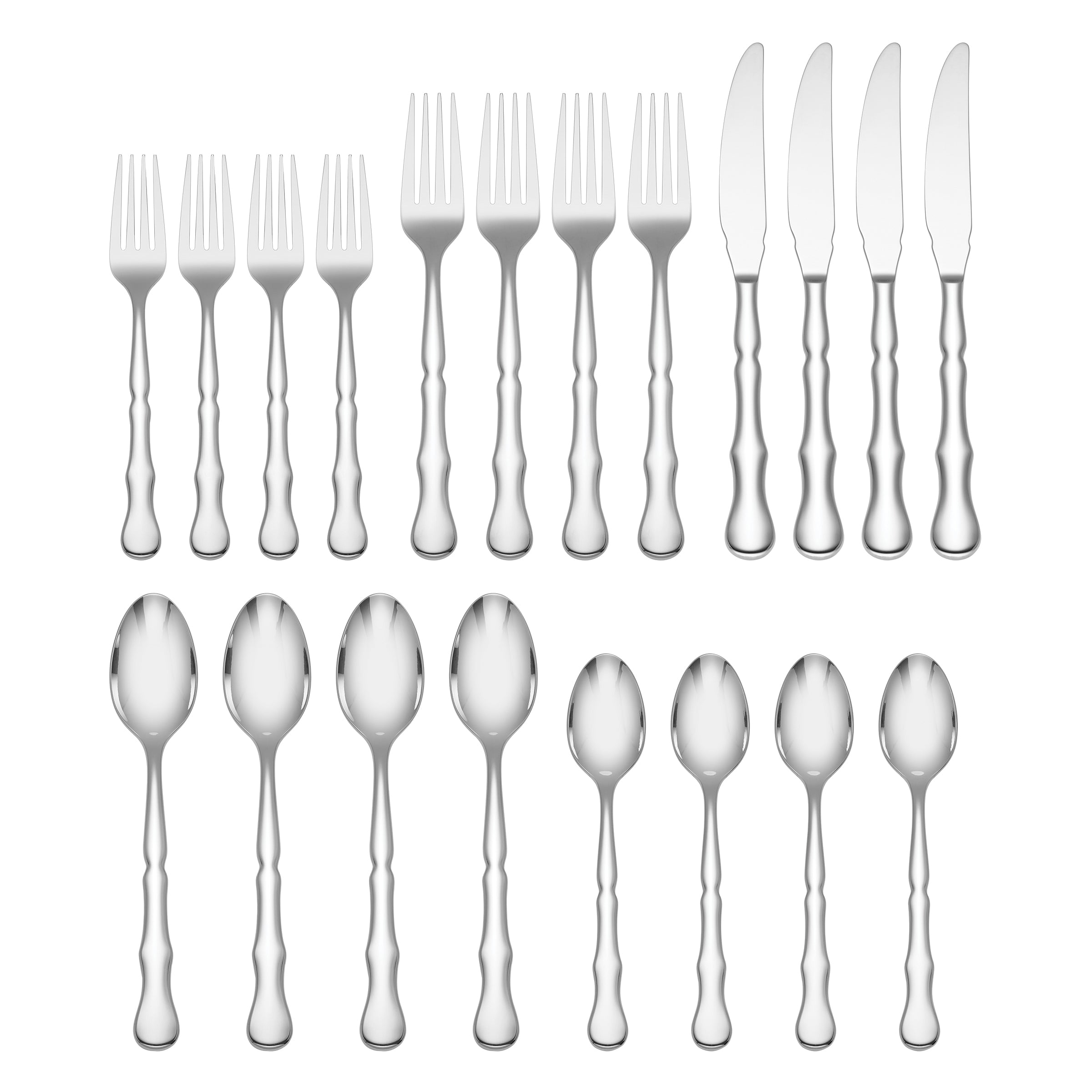 Alternative view of Amaryllis Mirror 20 Piece Flatware Set