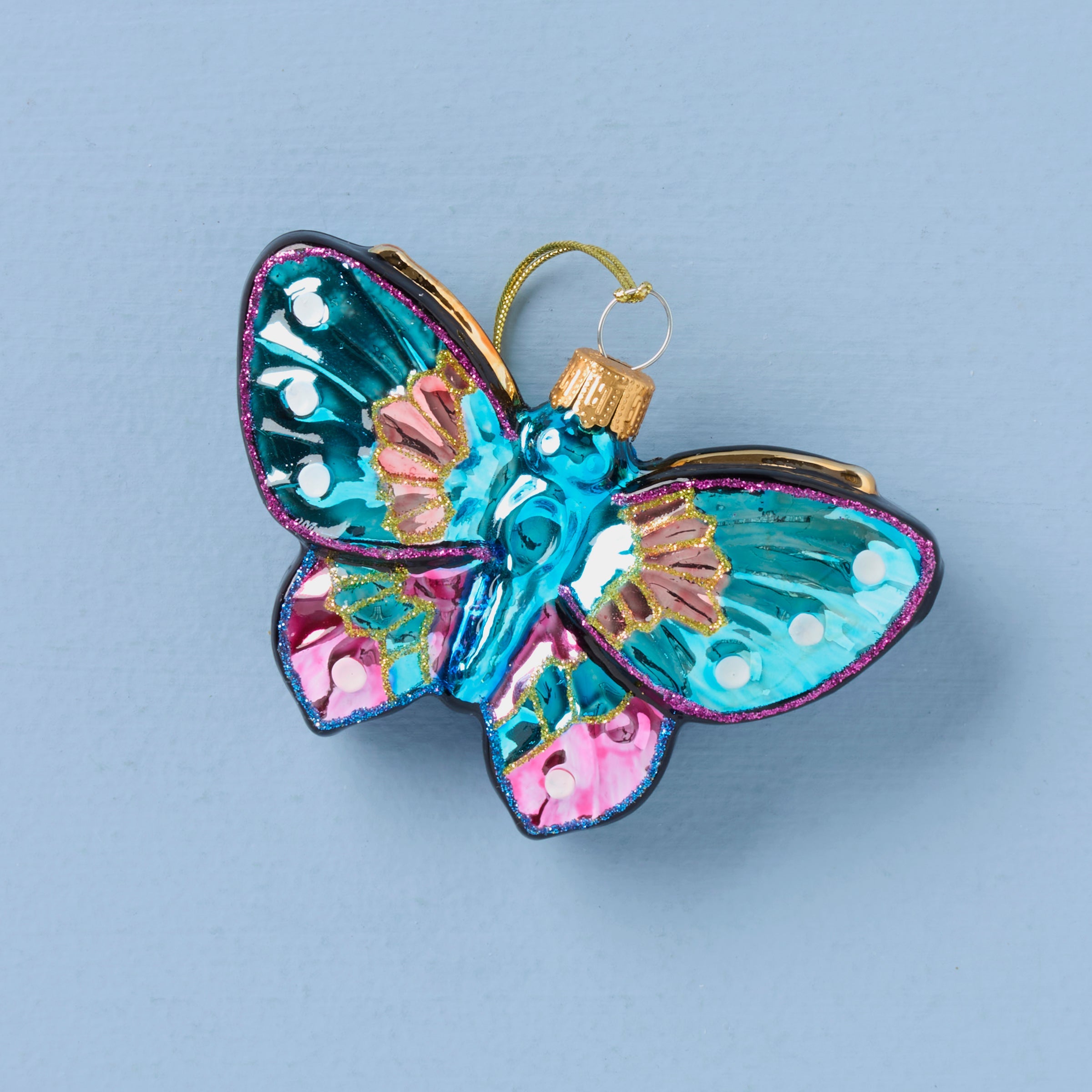 Blown Glass Butterfly Ornament