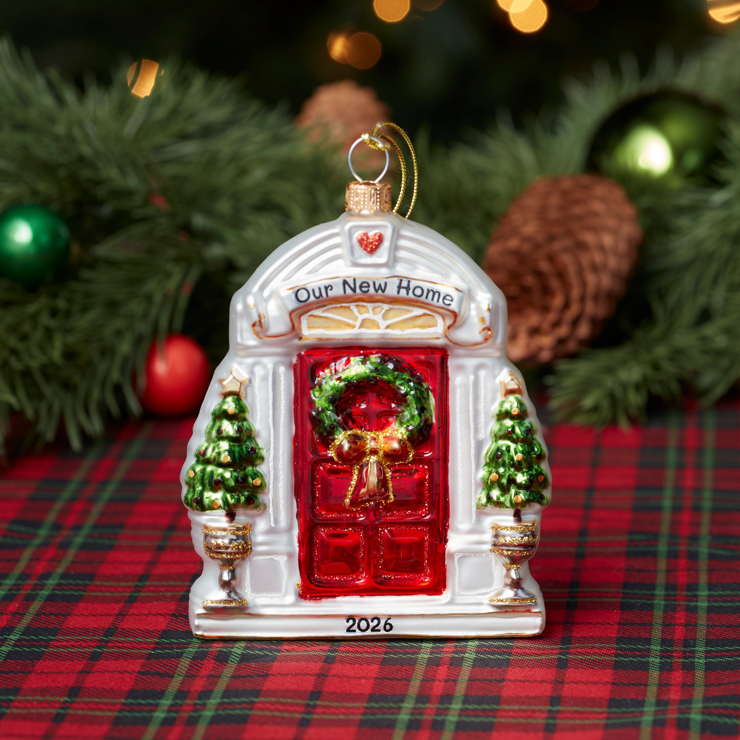 Alternative view of 2026 Retro Blown Glass New Home Ornament