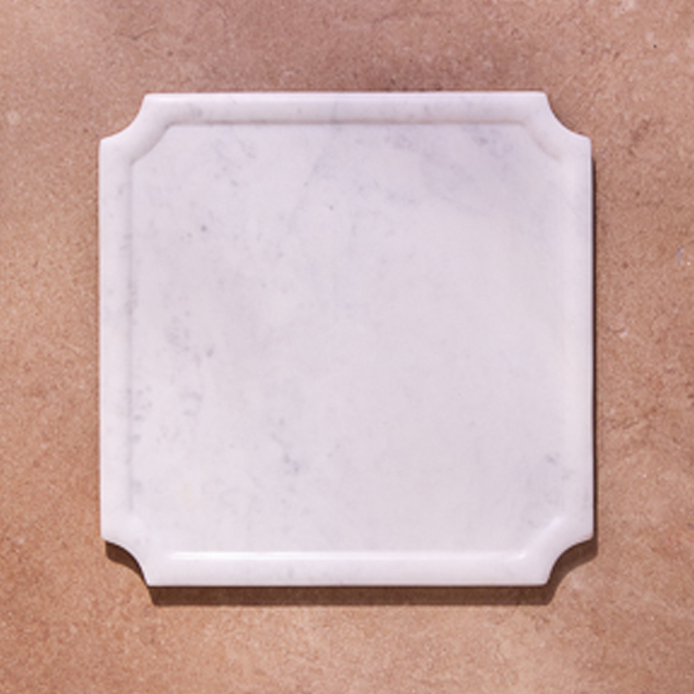 White Marble Framed Board, Square
