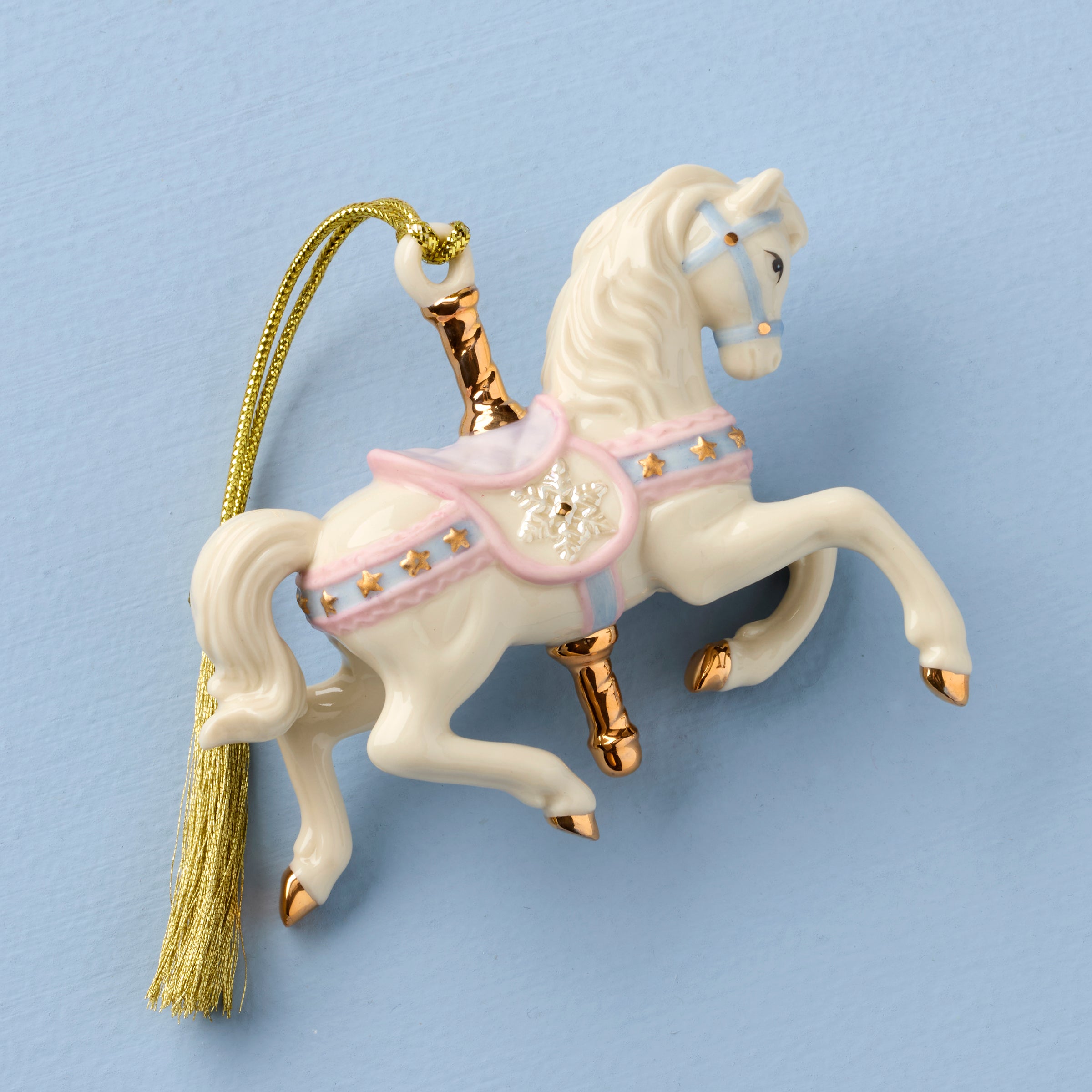 Snowflake Carousel Horse Ornament
