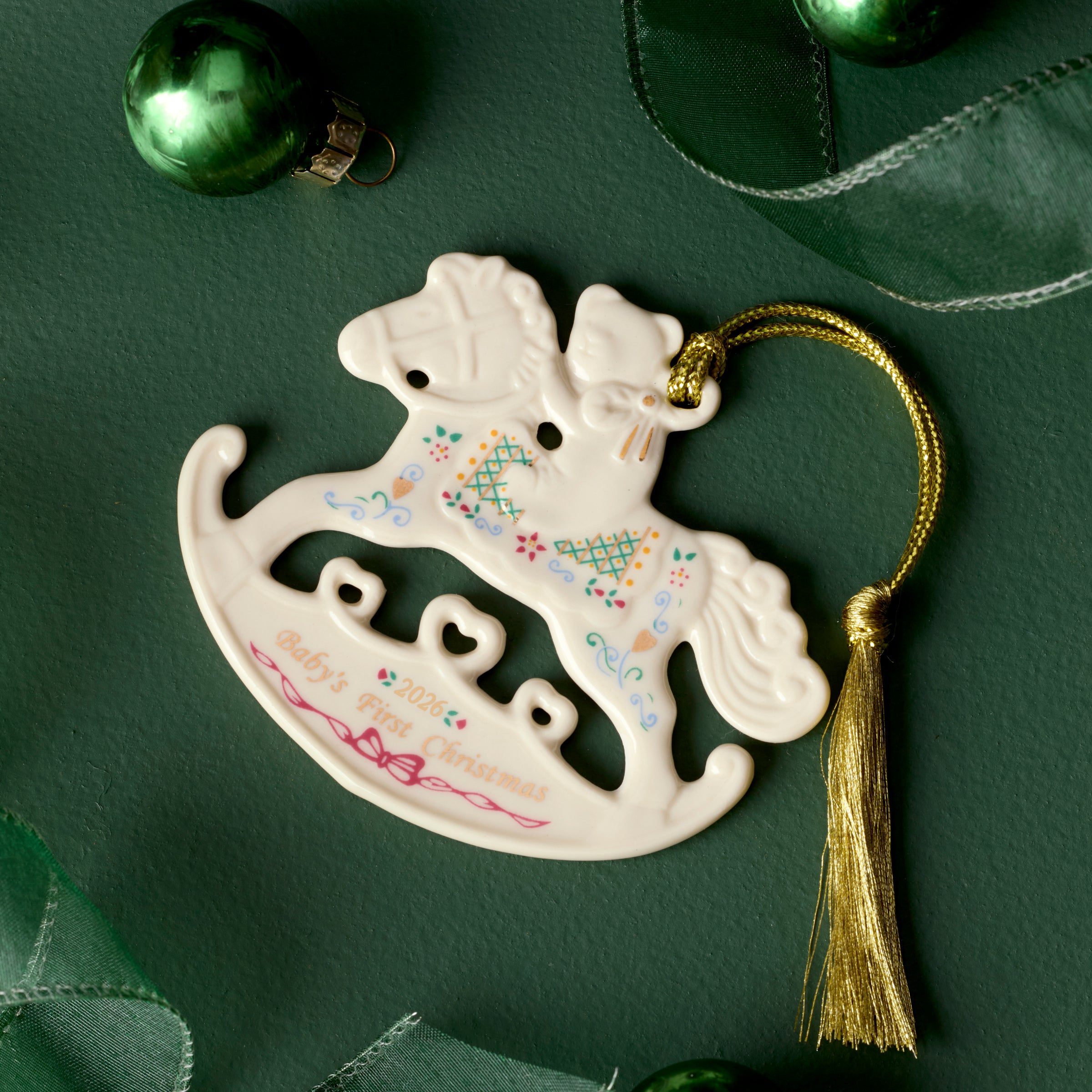 Alternative view of Baby's 1st Christmas Rocking Horse Ornament