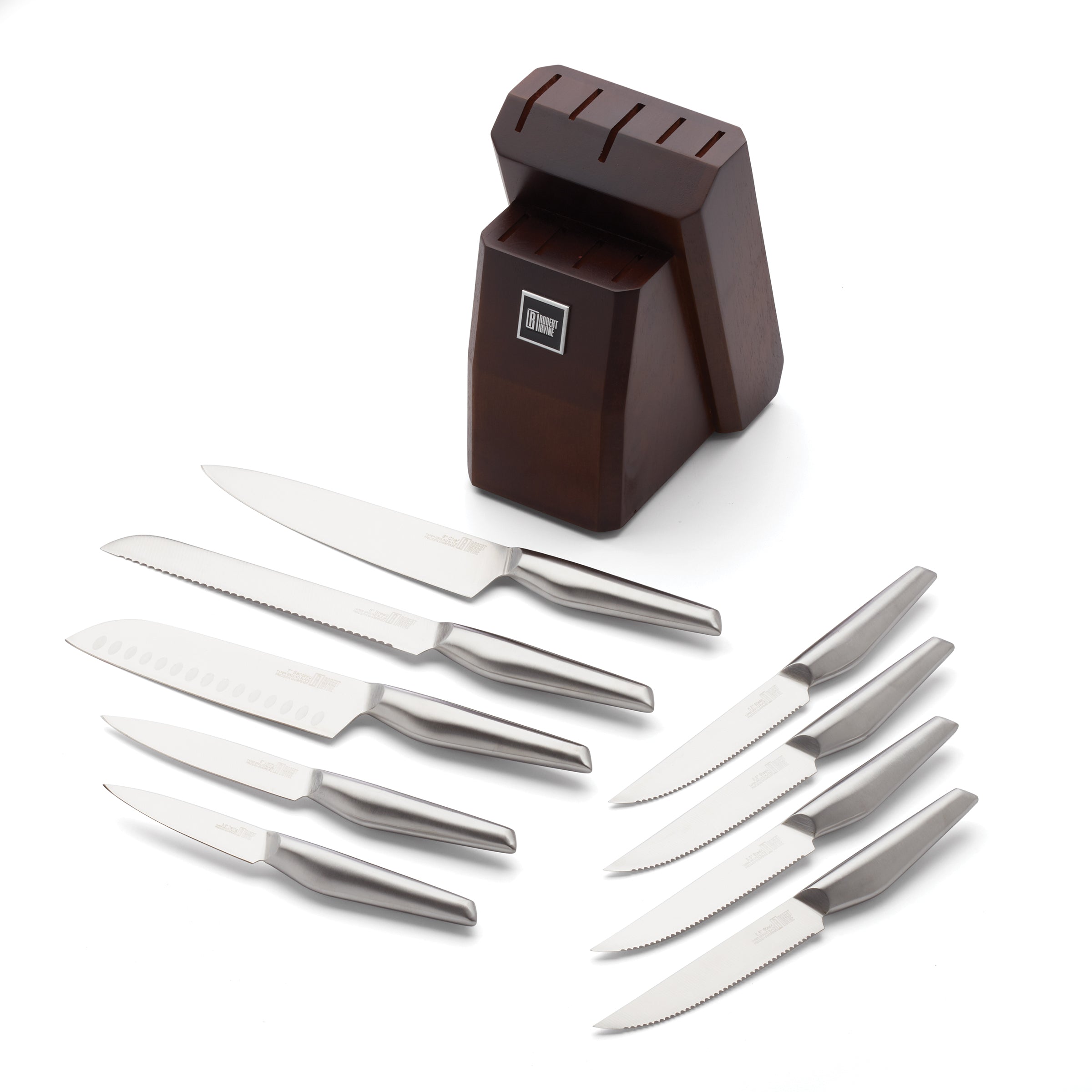 Alternative view of Robert Irvine 10 Piece Cutlery Block Set   Silver