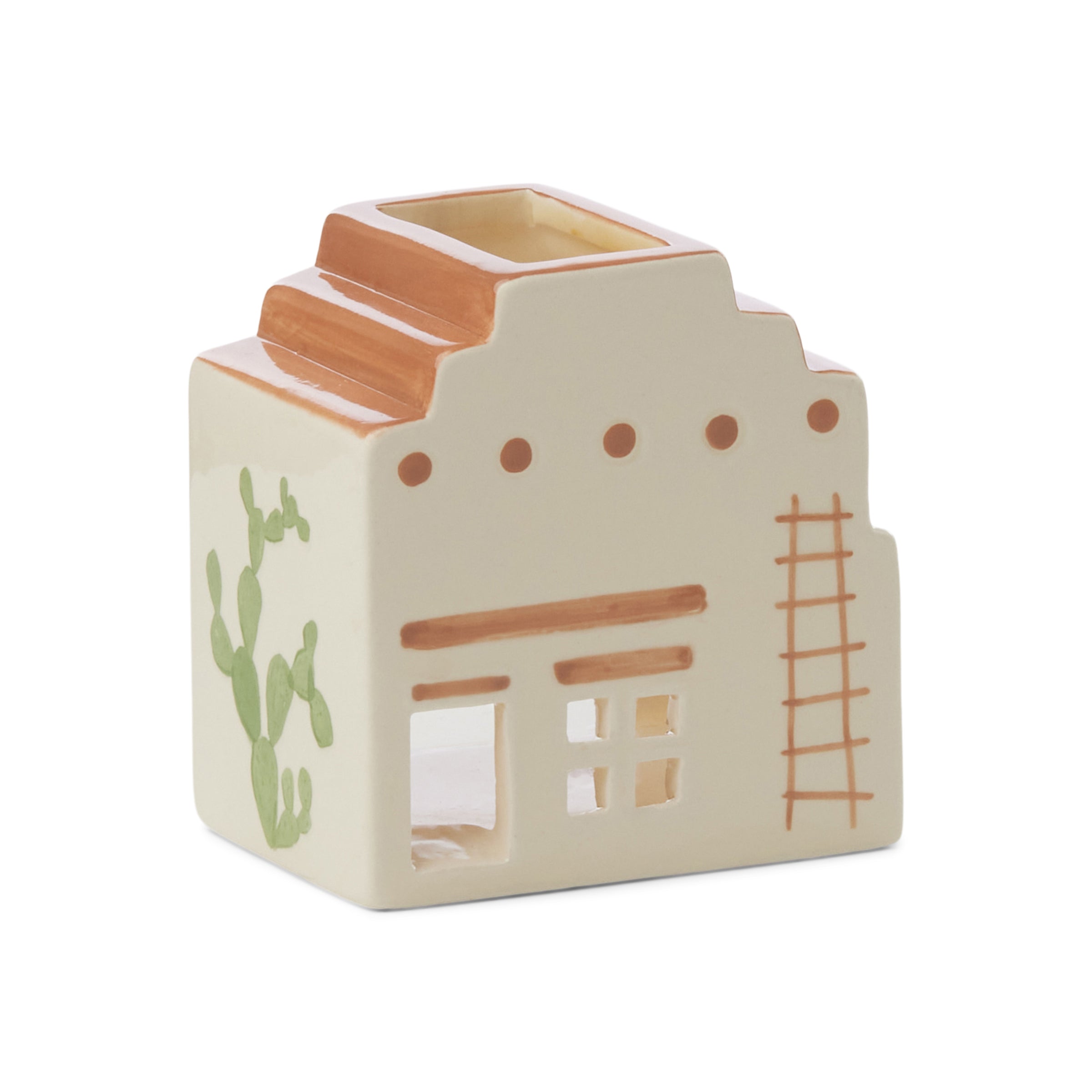 Incense House with Tea Light + 20 Cones, Santa Fe Adobe